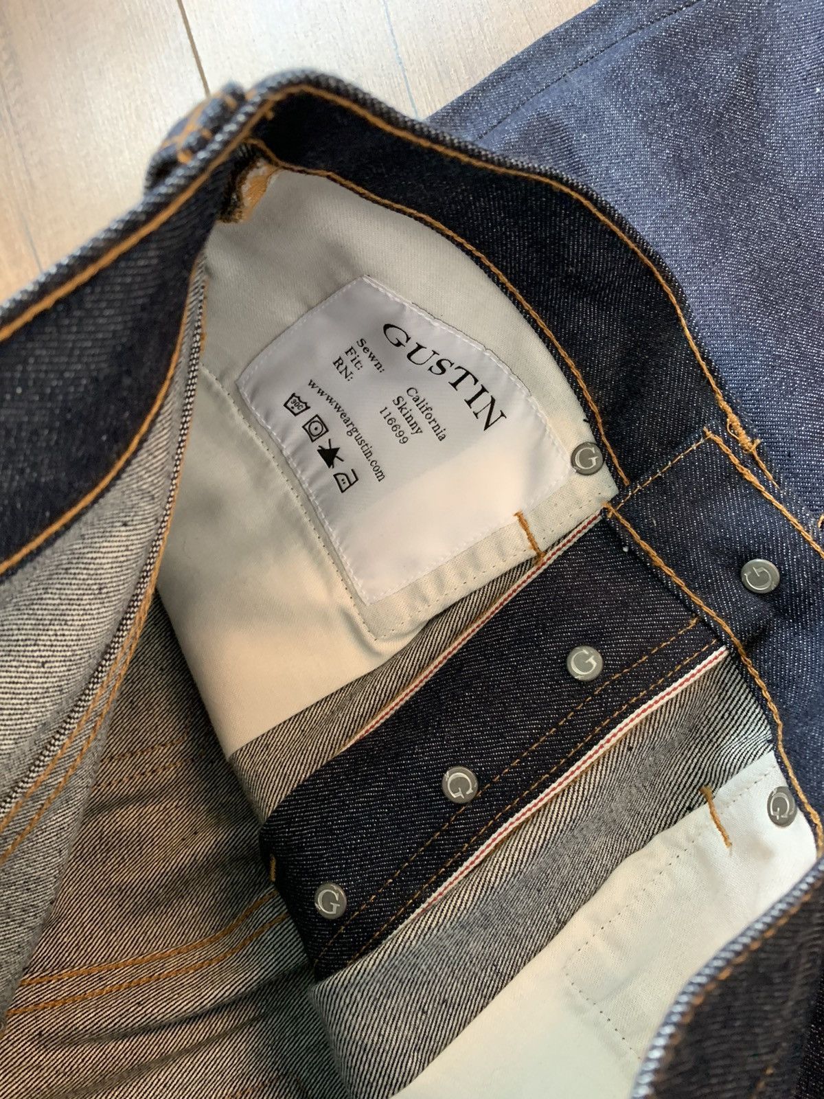 Gustin Gustin Selvedge Raw California Skinny Jeans Denim Pants Size US 29 - 7 Thumbnail
