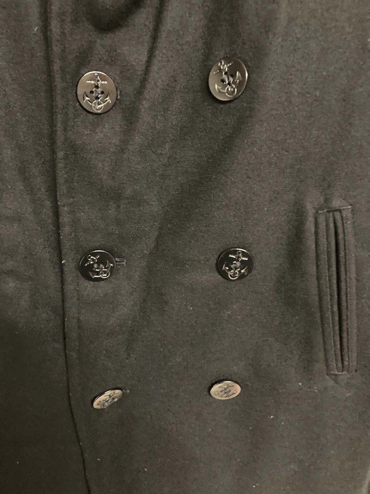 Other VTG US Navy Kersey Peacoat Metal Buttons Black Wool Sz 40L Size US M / EU 48-50 / 2 - 6 Thumbnail