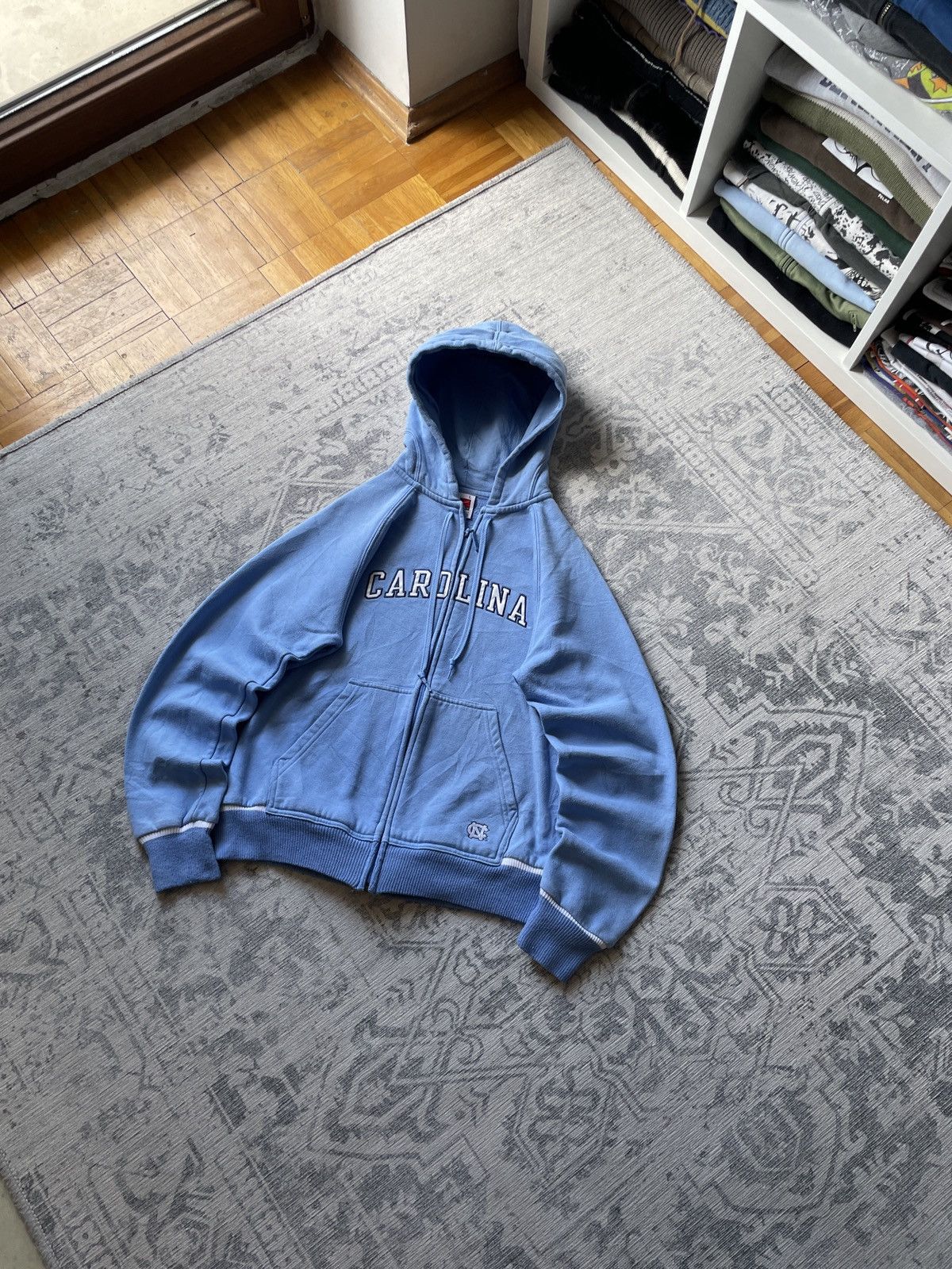 Japanese Brand × Nike × Vintage Vintage Nike Zip Hoodie Carolina Boxy Cropped Japanese Drill Size US S / EU 44-46 / 1 - 2 Thumbnail