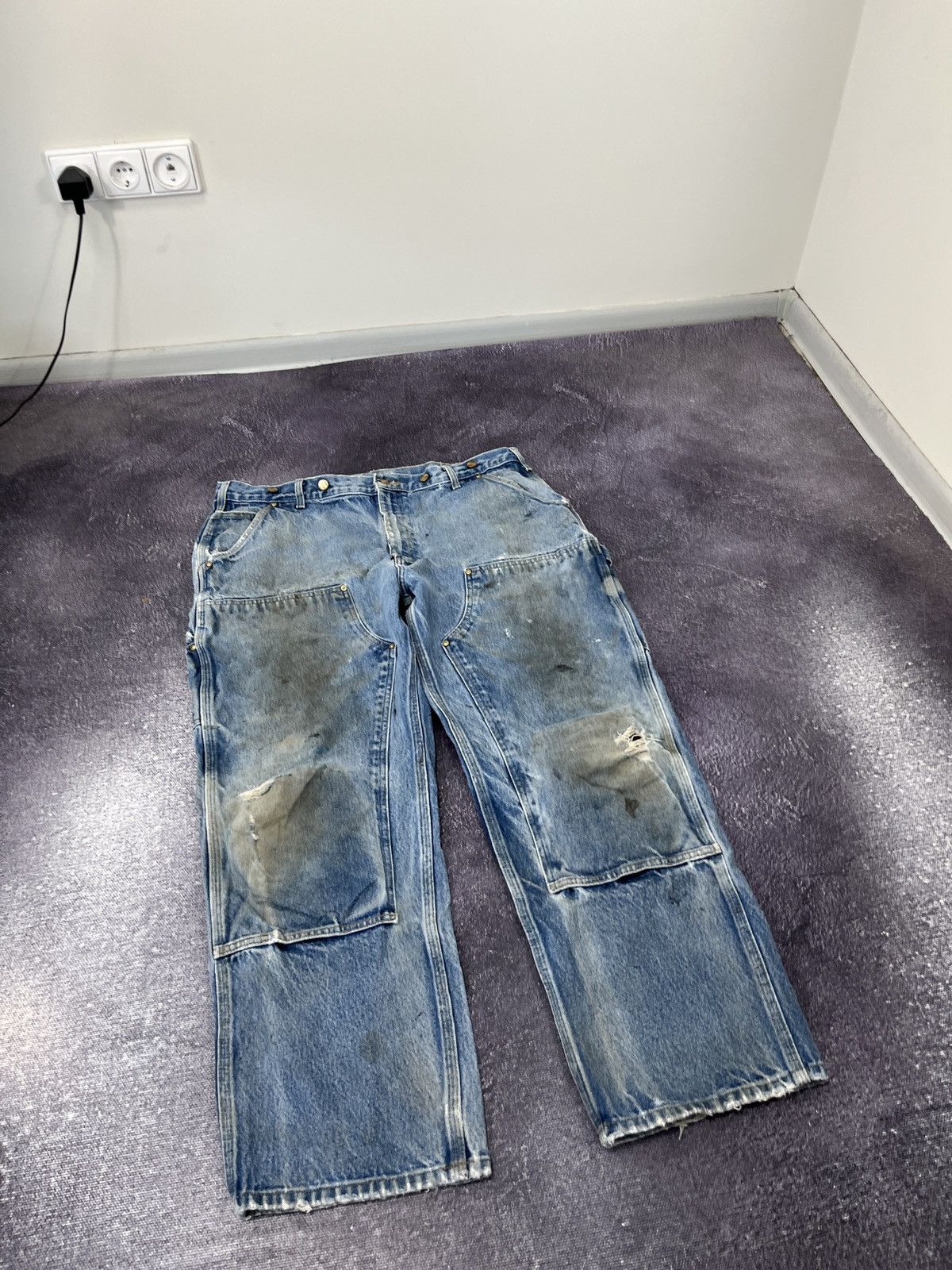 Carhartt Vintage 90s Carhartt Double Knee Faded Baggy Pants Jeans Size US 40 / EU 56 - 2 Thumbnail