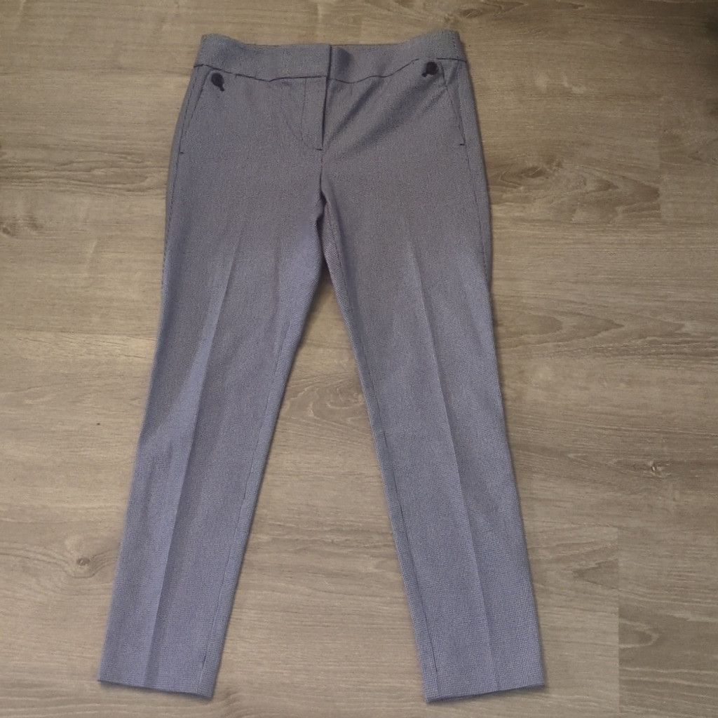 Loft Loft Blue Checkered Marisa Trousers Size 6 Size 28" / US 6 / IT 42 - 1 Thumbnail