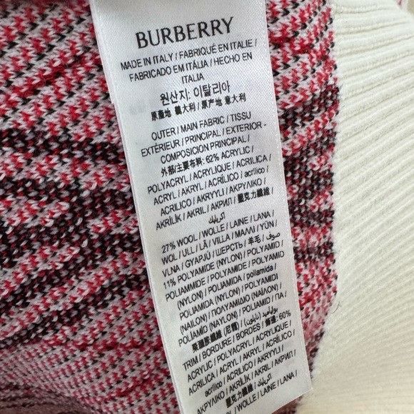Burberry Burberry Argyle Check Wool Blend Sweater Chalk White Red Men Size US S / EU 44-46 / 1 - 7 Thumbnail