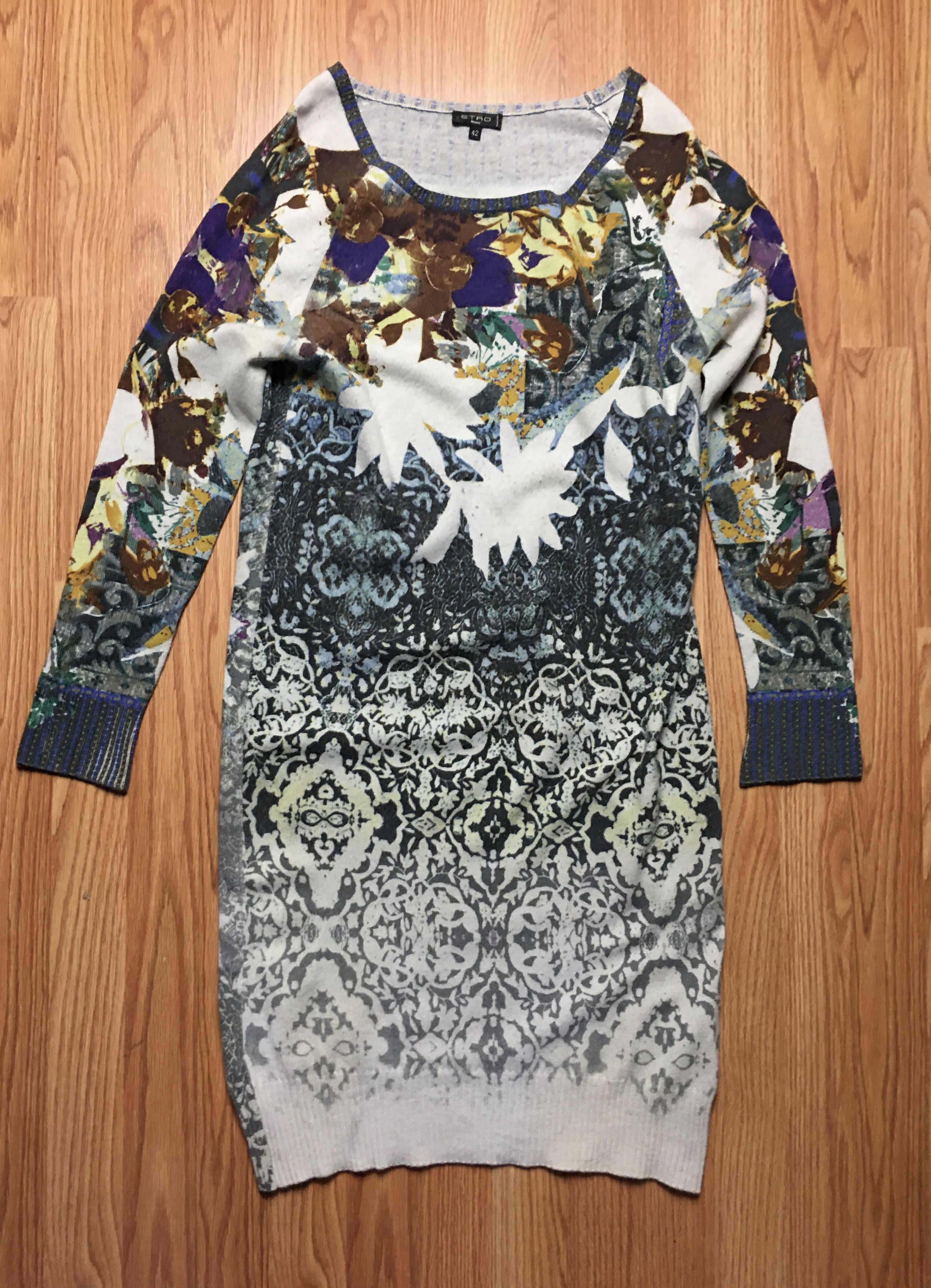 Etro ETRO Milano Wool Cashmere Floral Dress IT 42 Size M / US 6-8 / IT 42-44 - 6 Thumbnail