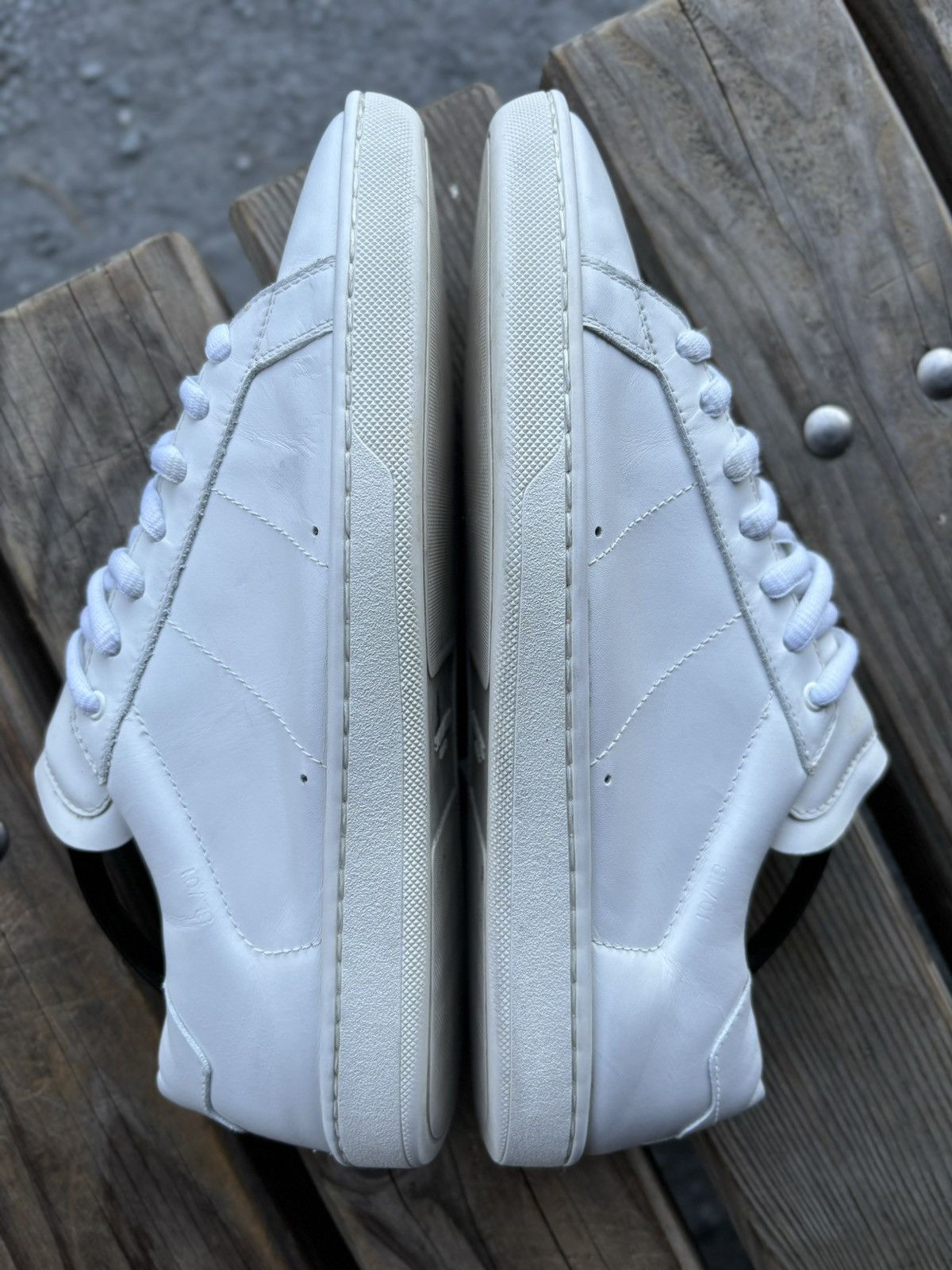 Saint Laurent Paris YSL Paris SL/01 Signature Court Classic Leather Low Top Sneaker Shoes Trainers Size US 10 / IT 40 - 9 Thumbnail