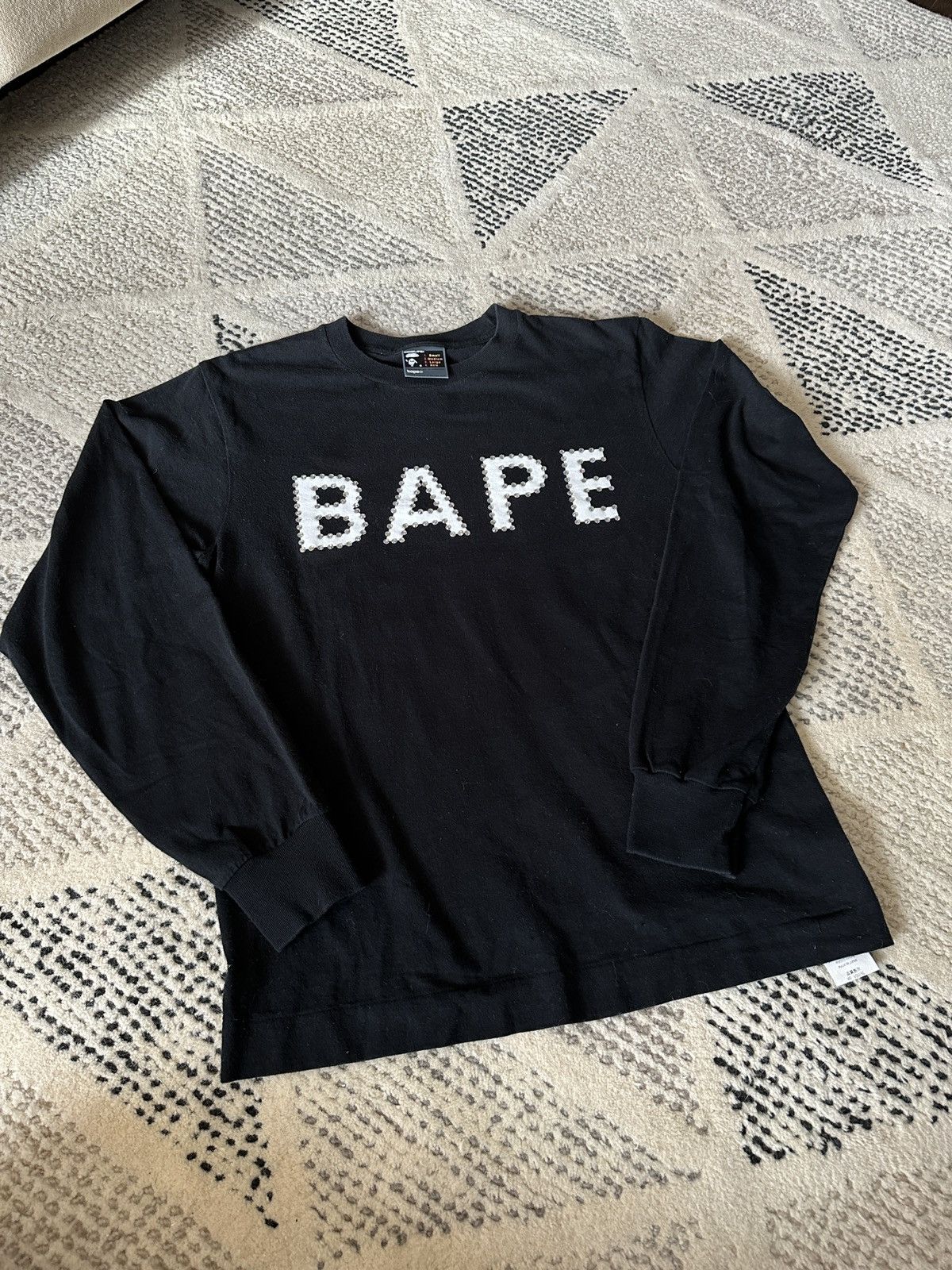 image of Swarovski Bape L/s Tee in Black, Men's (Size Small)