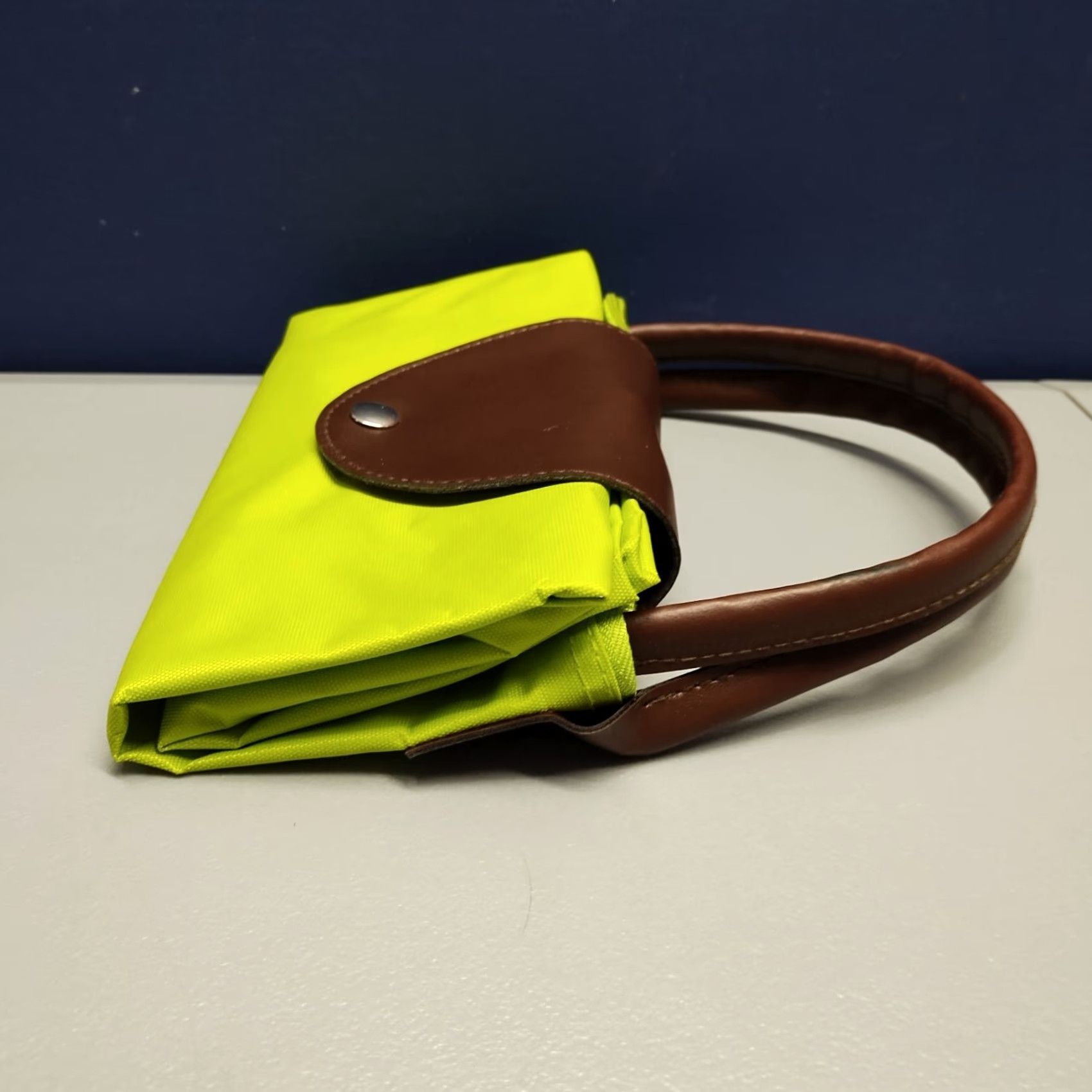 Vintage Bed Bath & Beyond Folding Tote Bag Neon Green Nylon Top Handles Size M / US 6-8 / IT 42-44 - 5 Thumbnail