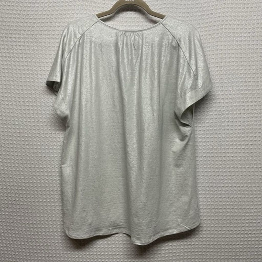 Chicos NWT Chico's Flutter Sleeve T-Shirt Top Women 4/US2XL Shimmer Size XXL / US 16-18 / IT 52-54 - 10 Thumbnail