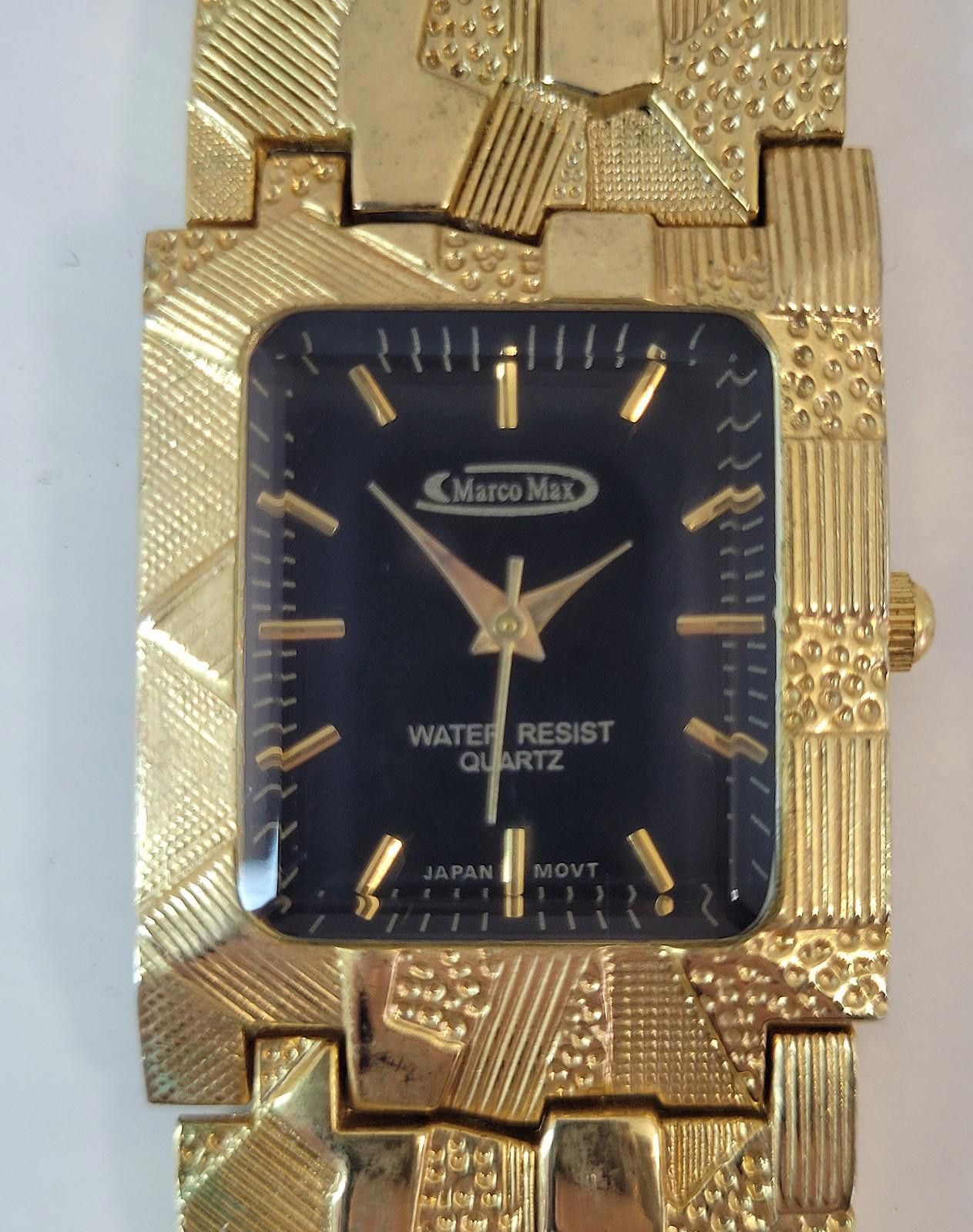 Other Marco Max Gold-Tone Tank Style Watch – Textured Bracelet | Grailed