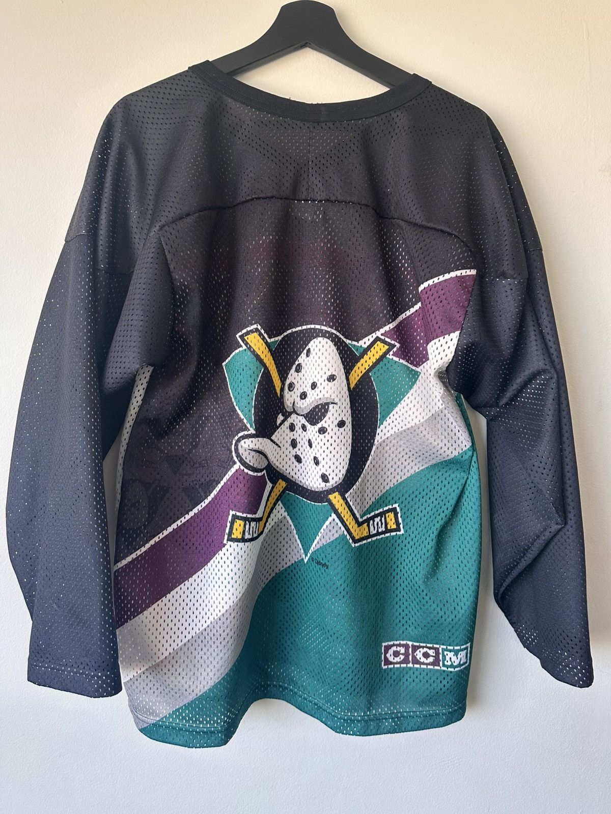 Ccm Vintage Anaheim Mighty Ducks Disney NHL All Over Print CCM Size US S / EU 44-46 / 1 - 2 Thumbnail