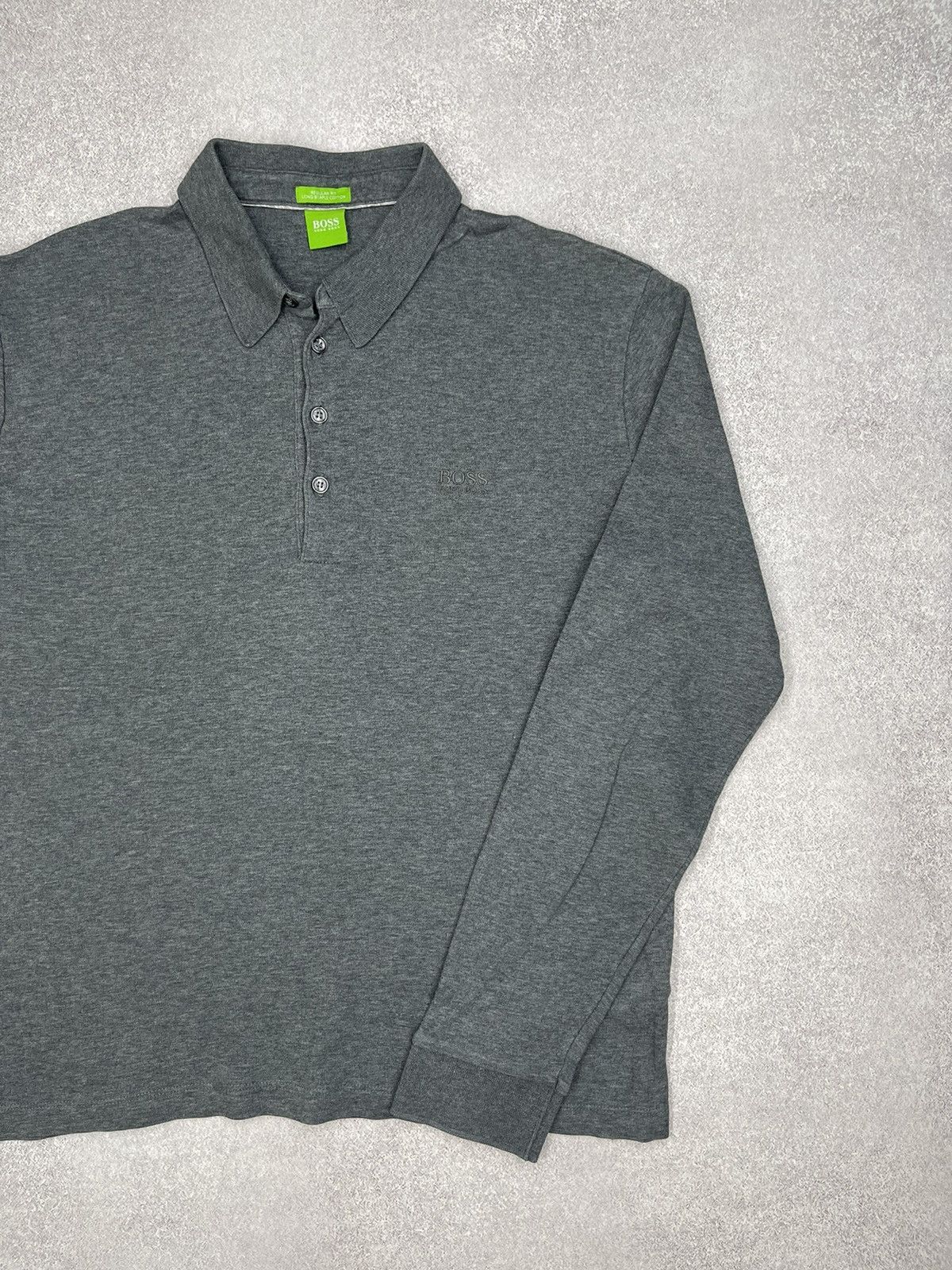 Hugo Boss Mens Hugo Boss Polo Longsleeve Grey Size US L / EU 52-54 / 3 - 3 Thumbnail