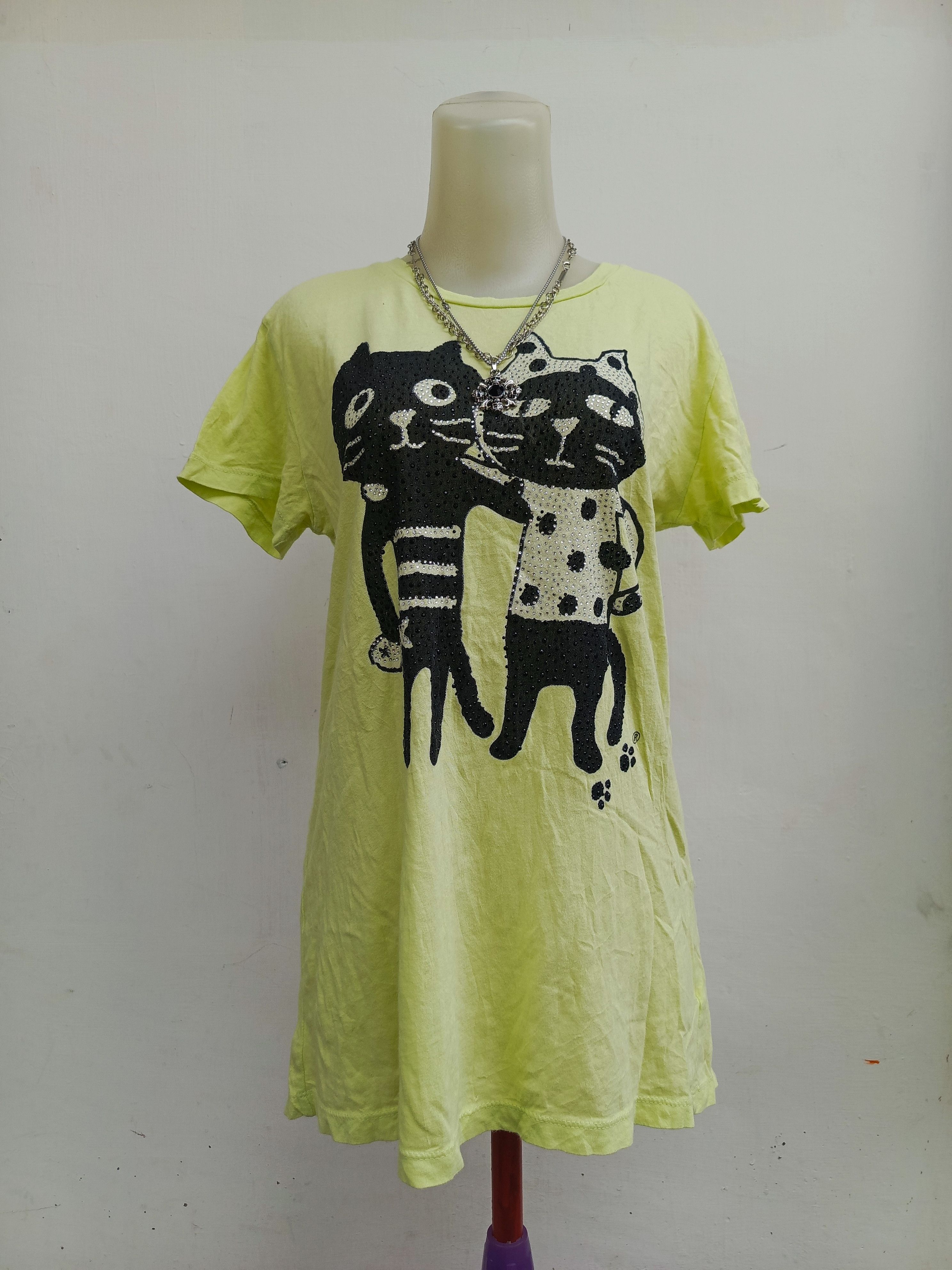 Japanese Brand Lalacub Cat Print T-Shirt Made in Japan Size L / US 10 / IT 46 - 1 Thumbnail