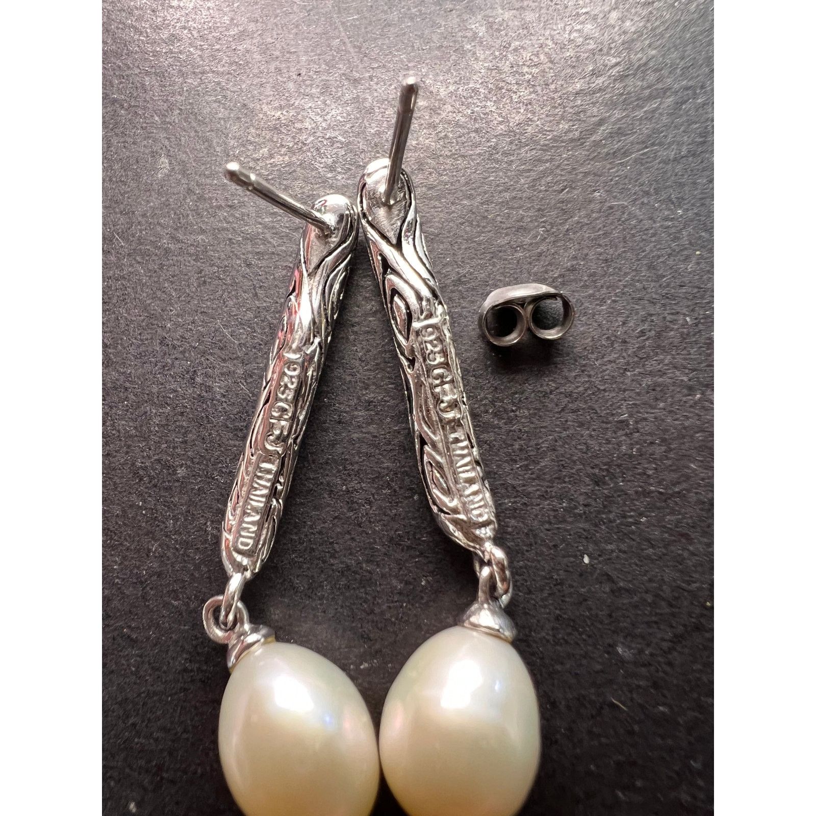 Other Thai sterling silver freshwater pearl drop earrings Size ONE SIZE - 9 Thumbnail