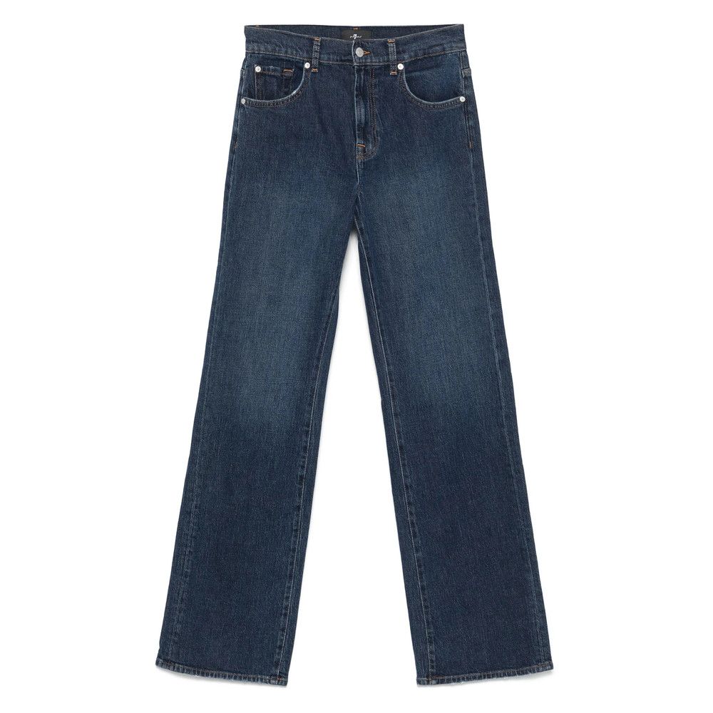 7 For All Mankind BLUE Denim - Straight-Leg Jeans