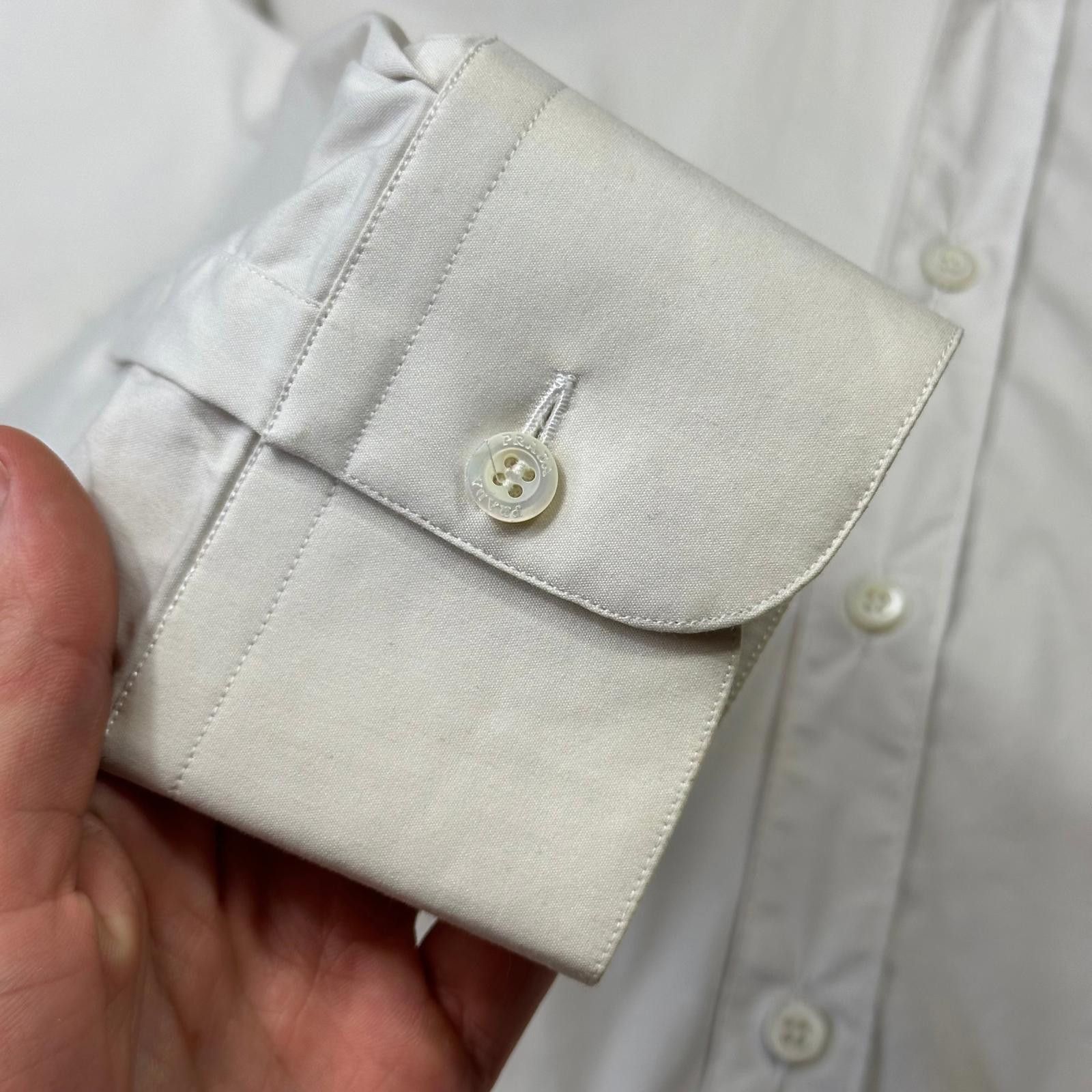 Prada Prada 90’s Pearl White Smart Co-nylon Button Up Shirt - L Size US L / EU 52-54 / 3 - 3 Thumbnail