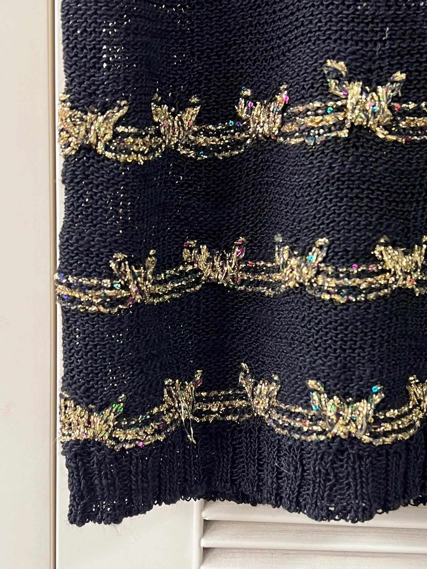 Chanel Chanel 25A Black Gold 34 Women's Knit Vest 3-layer Gold Trim Size XS / US 0-2 / IT 36-38 - 6 Thumbnail
