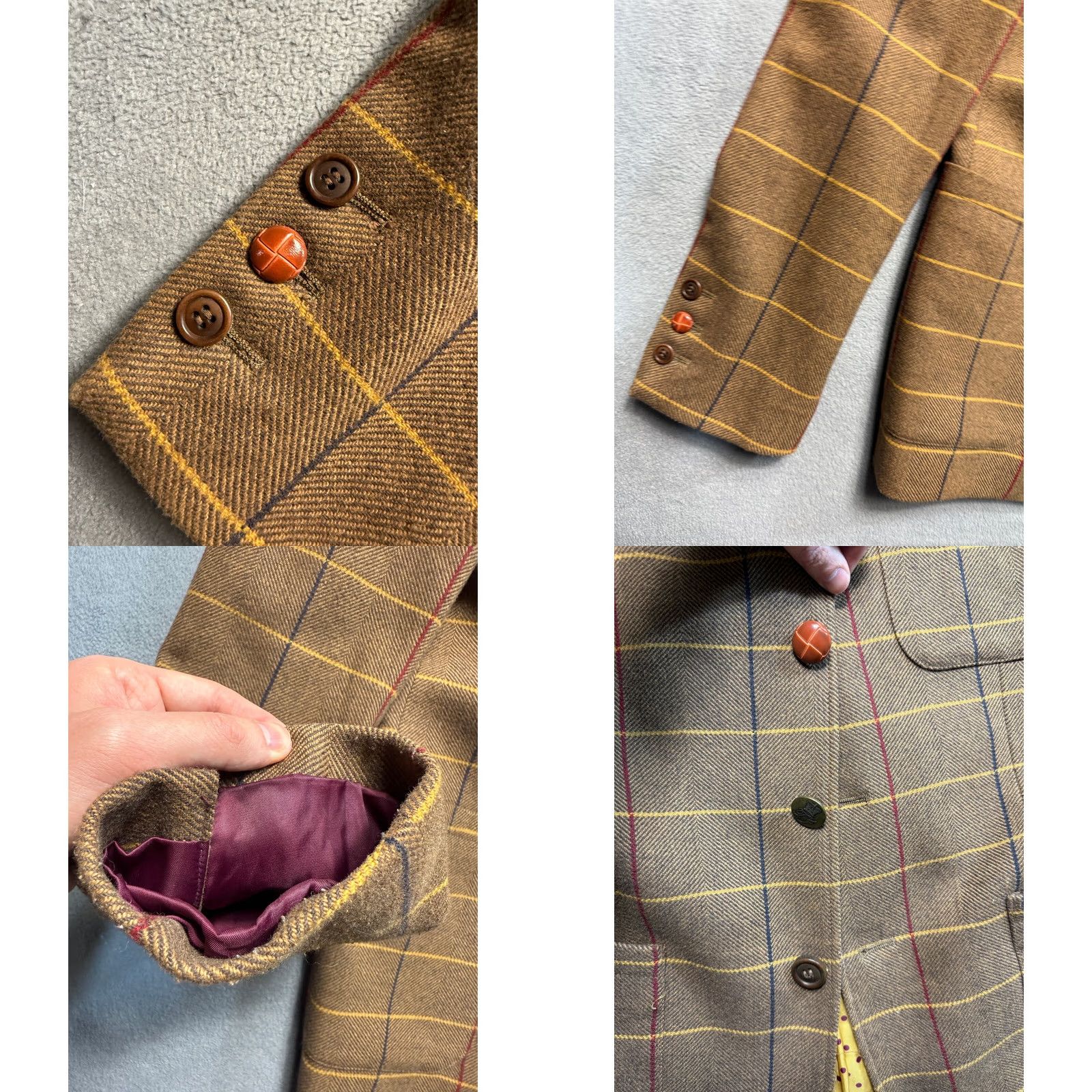 Vintage Joules Blazer Jacket Wool blend brown mens M Size 40R - 8 Thumbnail