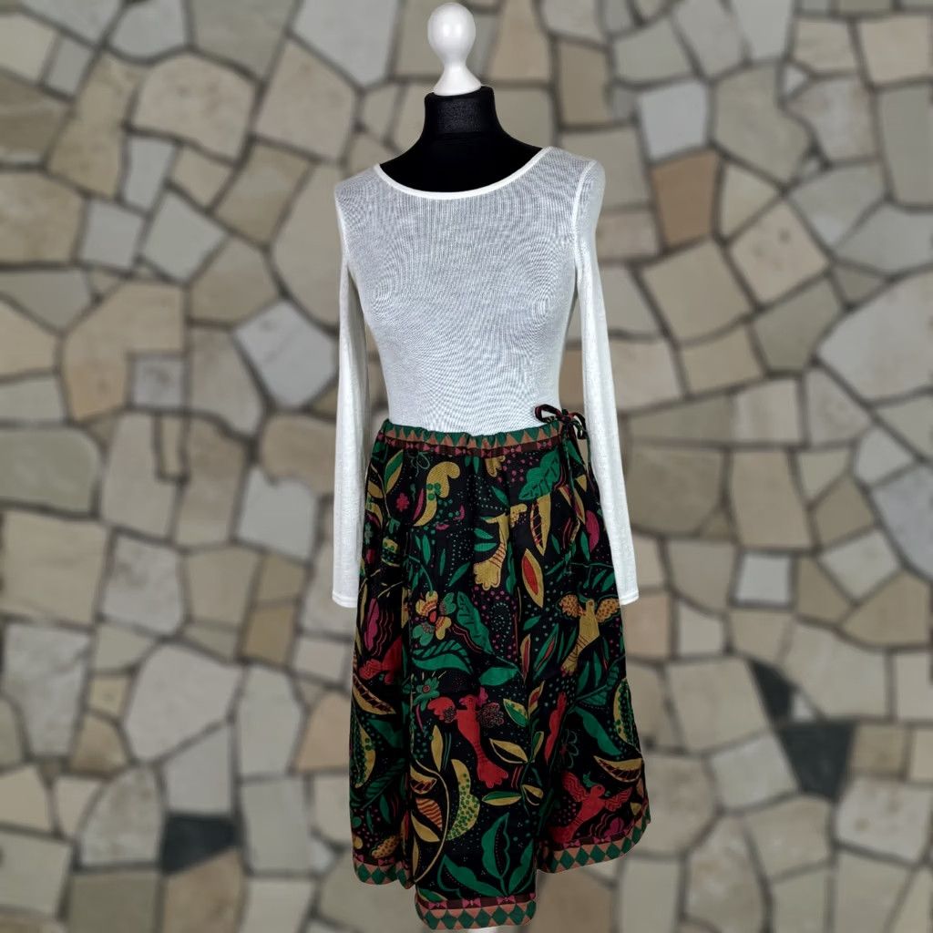 Vintage Gudrun Sjoden Skirt L/XL Midi A-Line Multicoloured Womens Size 36" / US 14 / IT 50 - 1 Thumbnail