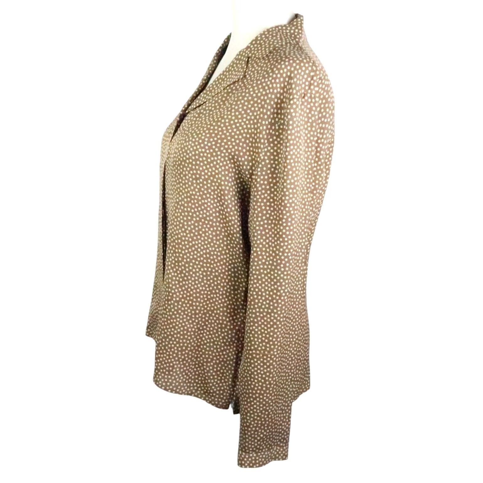 Talbots VINTAGE Talbots Brown and Cream Polka Dot Button Down Blouse Top 4 Silk Long Sleeve Women Size S / US 4 / IT 40 - 3 Thumbnail