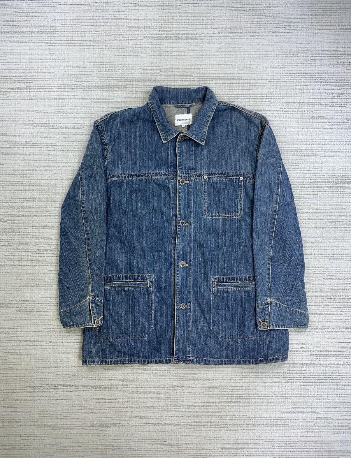 Converse × Vintage Vintage Converse Work Wear Denim Jacket Size US XL / EU 56 / 4 - 1 Thumbnail