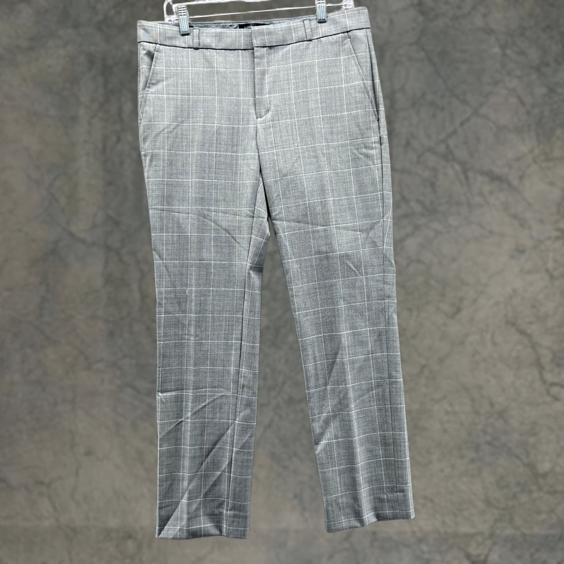 Banana Republic Banana Republic Pants Women 8 Gray Wool Chino Straight Rise Mid 34 in Inseam 30 in Button Zip Pockets Size 30" / US 8 / IT 44 - 1 Thumbnail