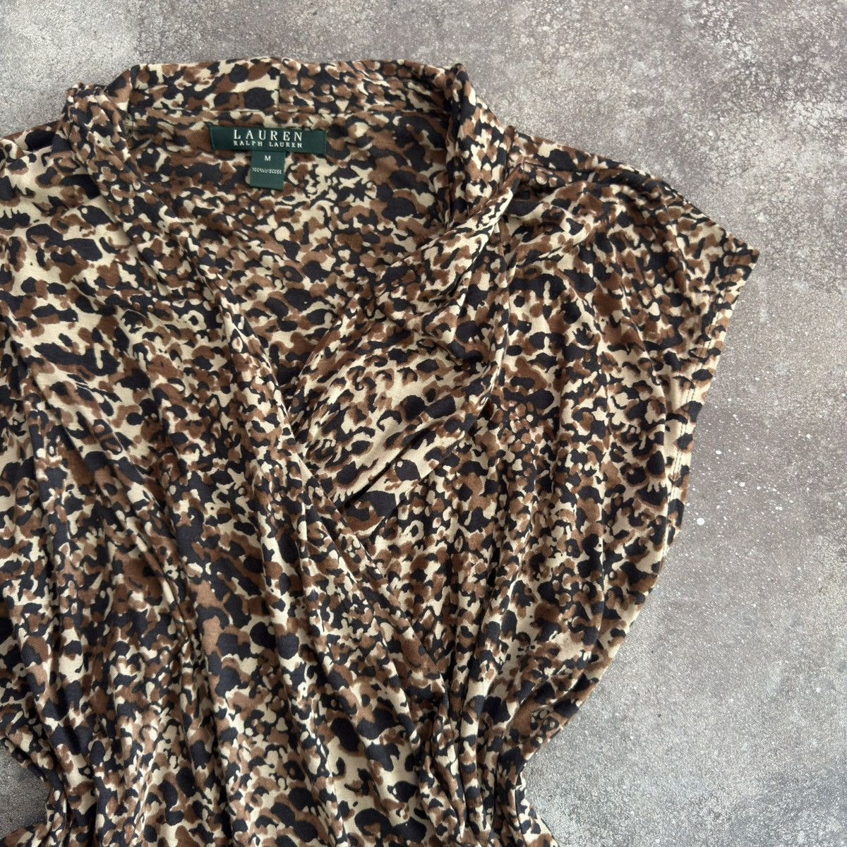 RRL Ralph Lauren × Ralph Lauren × Vintage Lauren Ralph Lauren Vintage Leopard Printed Boho Blouse Size M / US 6-8 / IT 42-44 - 4 Thumbnail