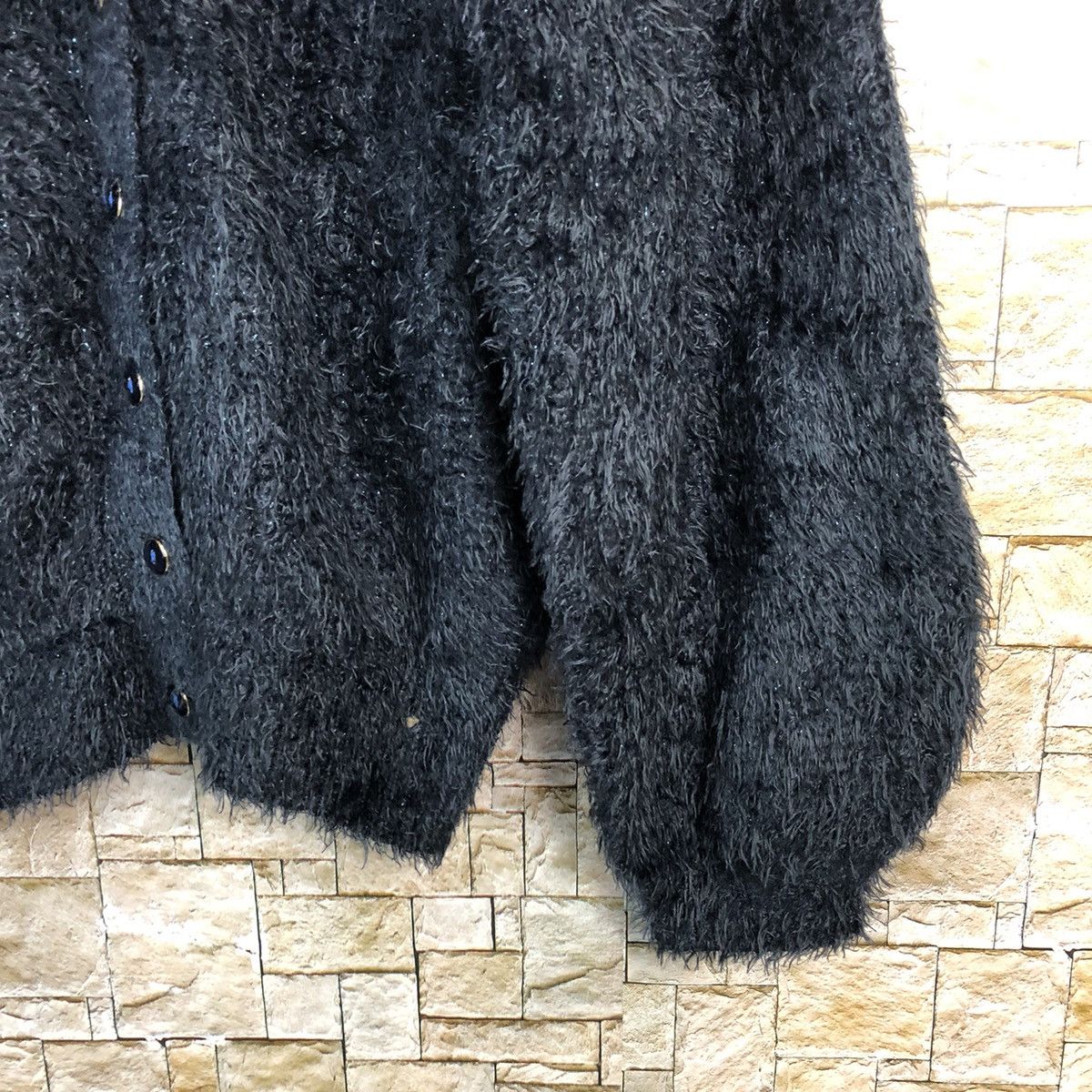 Homespun Knitwear Japan fur mohair shaggy Dark Blue Cardigan Knitwear #241 Size US L / EU 52-54 / 3 - 8 Thumbnail