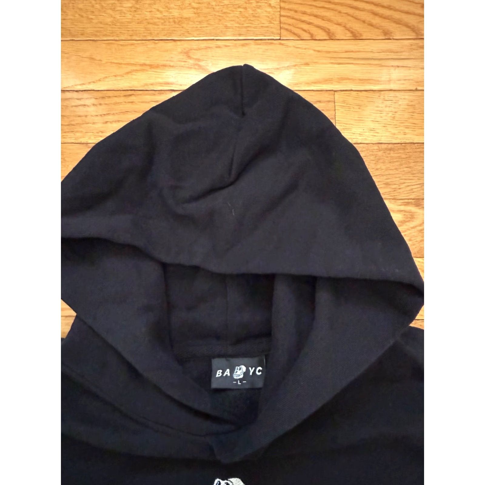 Vintage BAYC Hoodie Black Mens Large Center Logo Bored Ape Yacht Club Embroidered Logo Pullover Hooded Shirt Specialty University Theme Vintage: No Size US L / EU 52-54 / 3 - 4 Thumbnail