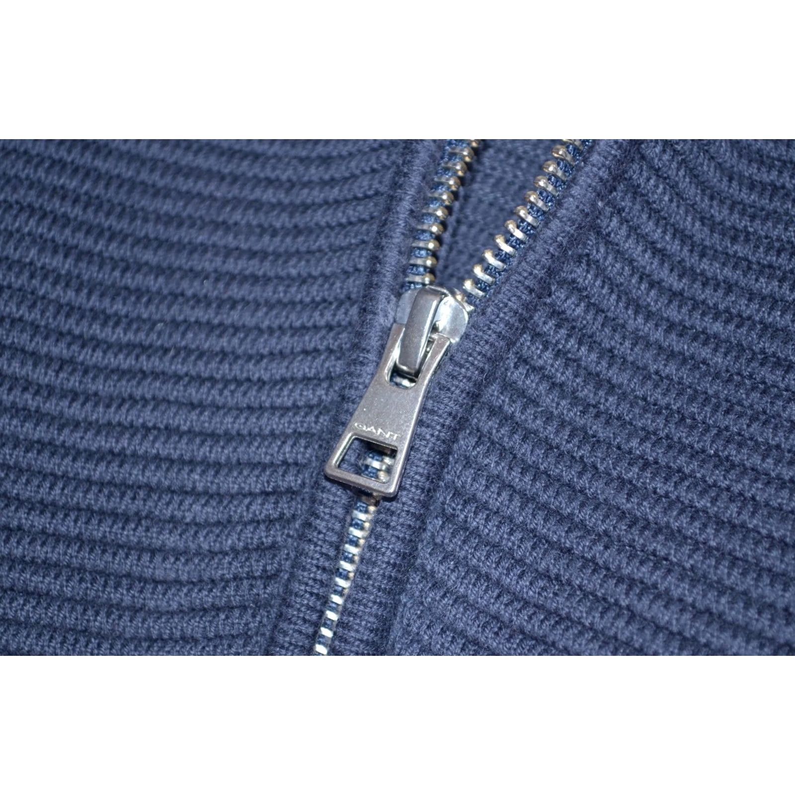 Gant GANT Navy Blue 1/4 Zip Textured Knit Jumper Logo Mock Neck Sweater M Mens Knit Shirt Pullover Size US M / EU 48-50 / 2 - 5 Thumbnail