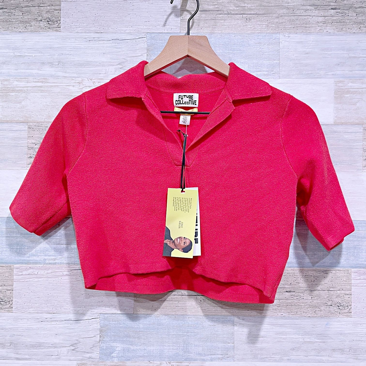 Target Basics Future Collective x Jenee Naylor Cropped Polo Red Womens XXS Size XXS / US 00 / IT 34 - 1 Thumbnail