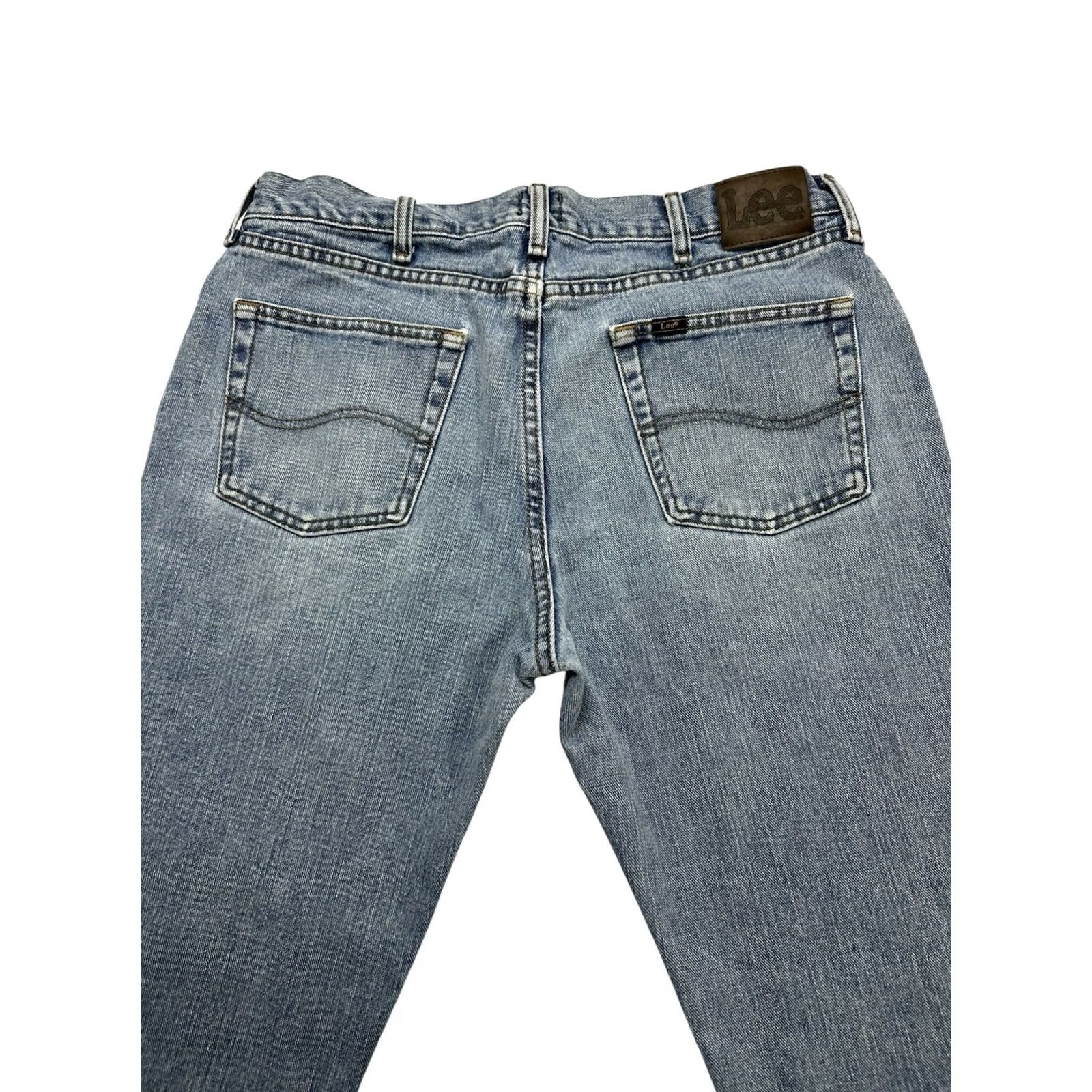 Lee Lee Jeans Mens Regular Fit Straight Leg 36x32 Blue Denim Cotton 90s ...