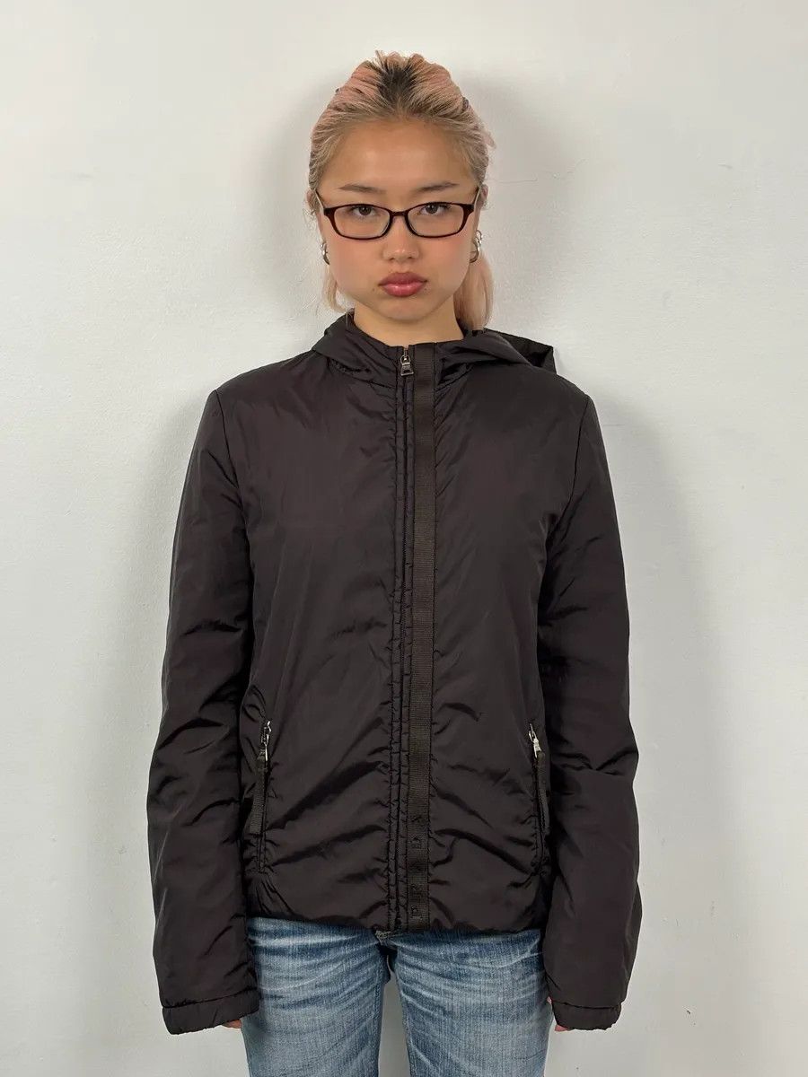 Prada AW1999 Prada Dark Brown Nylon Hooded Jacket Size M / US 6-8 / IT 42-44 - 2 Thumbnail