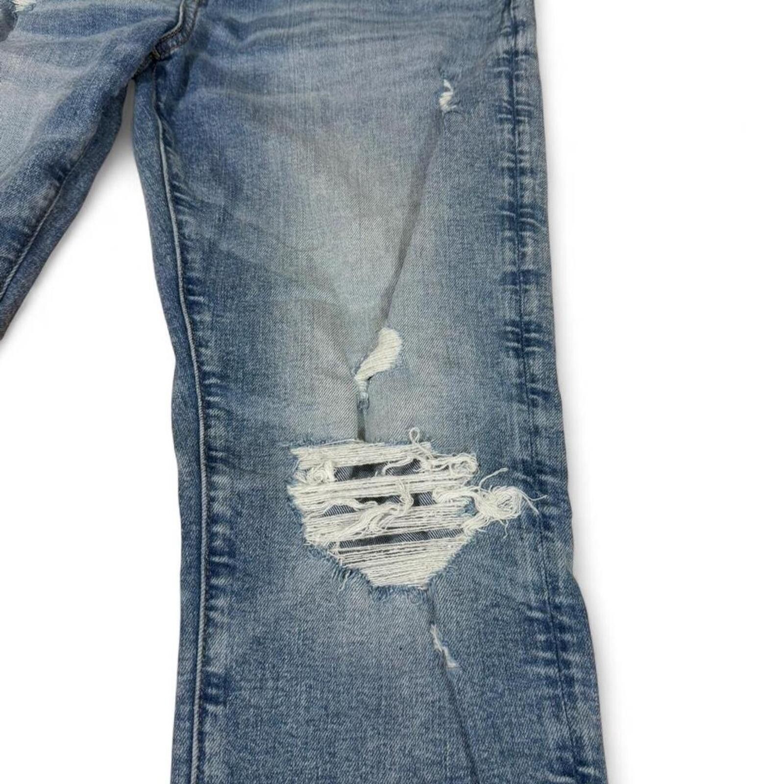 True Religion American Eagle Outfitters distressed slim fit blue jeans Size US 32 / EU 48 - 5 Thumbnail