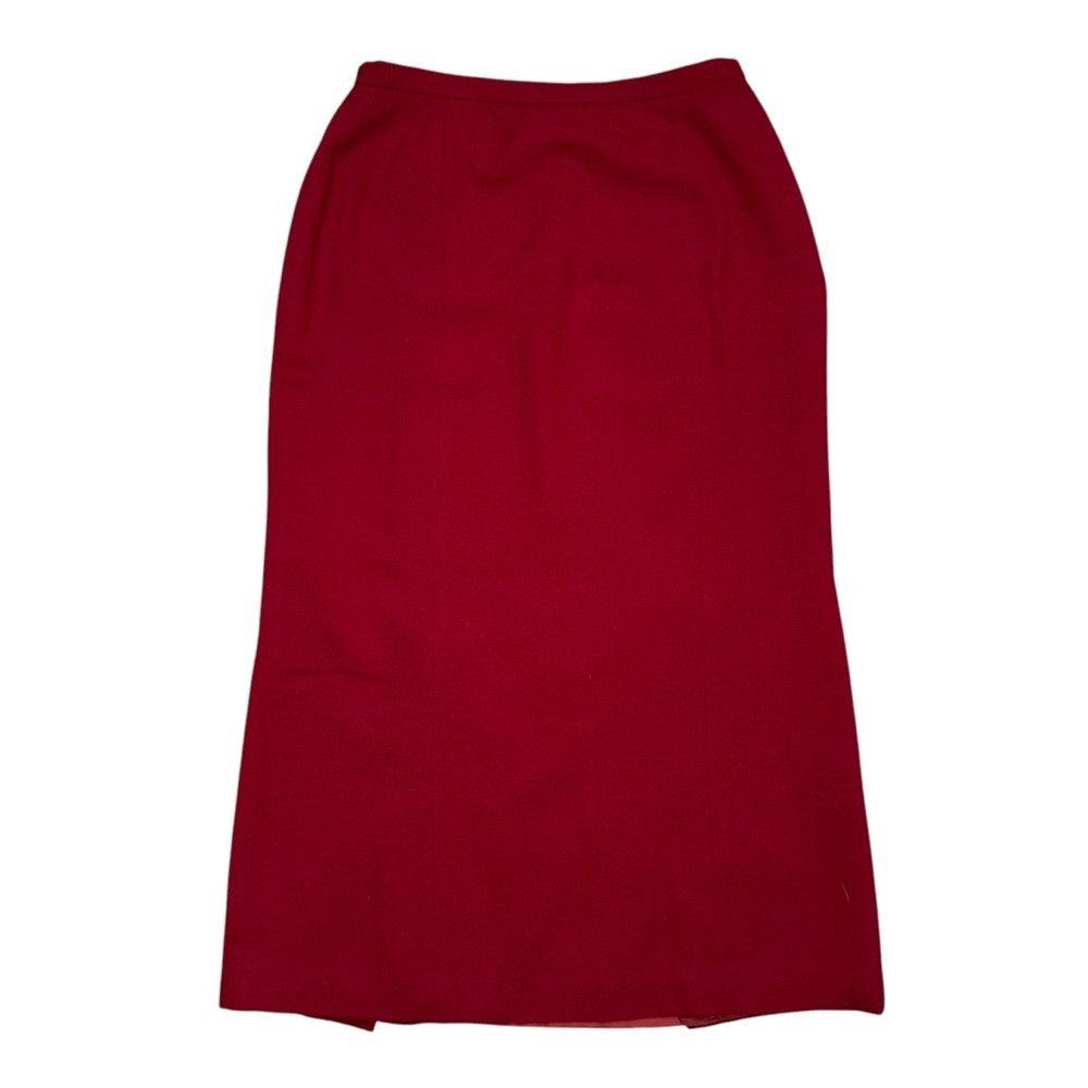 Talbots Talbots Wool Red Long Pencil Skirt Size 14 Size 36" / US 14 / IT 50 - 1 Thumbnail