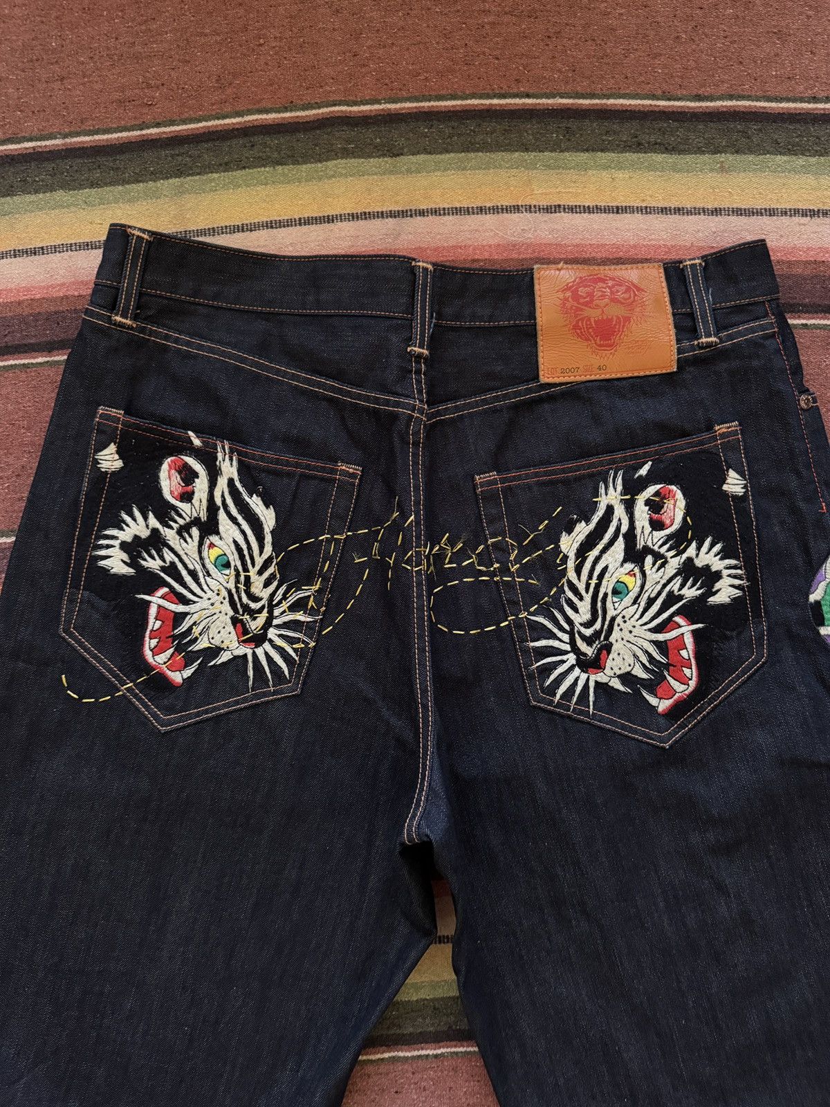 Ed Hardy × Vintage Y2K 2007 Ed Hardy Denim Panther Jorts Size US 40 / EU 56 - 6 Thumbnail