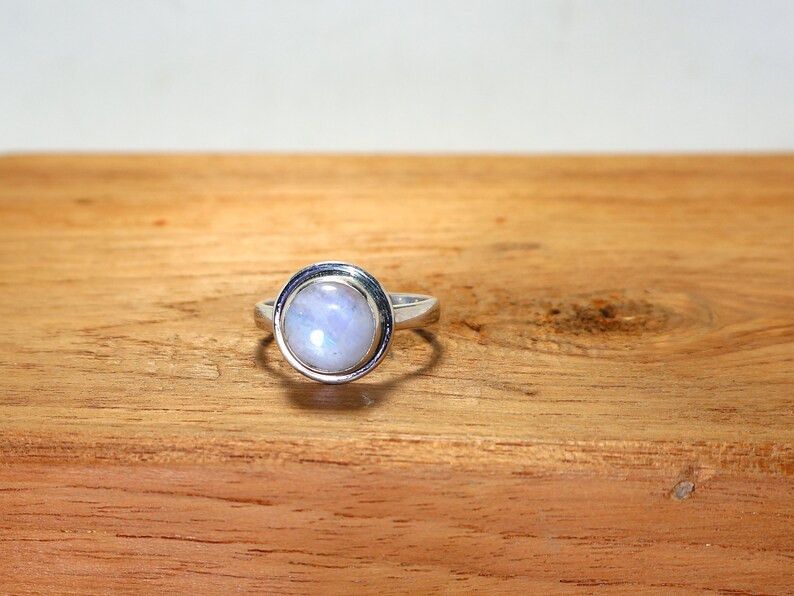 Handmade Moonstone Ring: Handmade Sterling Silver, June Birthstone Size ONE SIZE - 3 Thumbnail