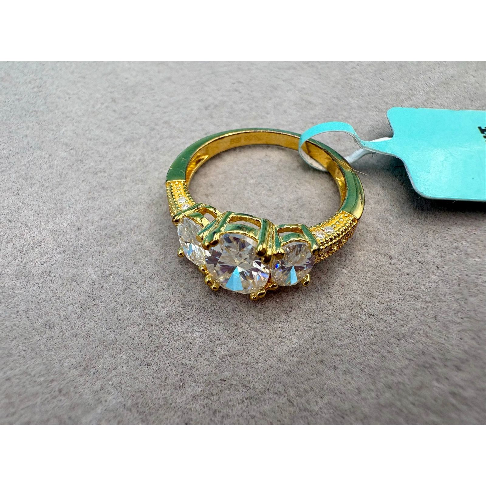 Jewelry NWT - 3.77CT Moissanite Vermeil over 925 Sterling - Sz. 6.75 Size ONE SIZE - 9 Thumbnail
