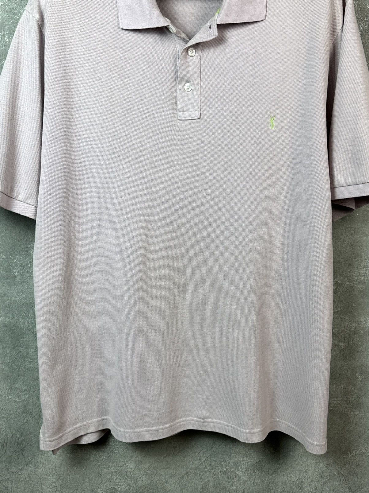 Yves Saint Laurent YSL YvesSaintLaurent Light Lilac Short Sleeve Cotton Polo Size US XXL / EU 58 / 5 - 4 Thumbnail