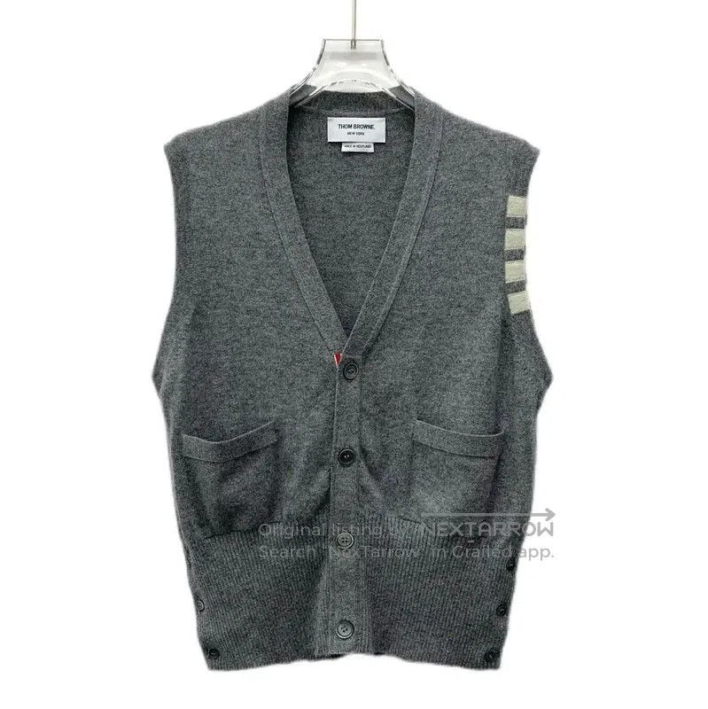 Thom Browne Thom Browne Women's Gray Cashmere Cardigan . Size L / US 10 / IT 46 - 1 Thumbnail