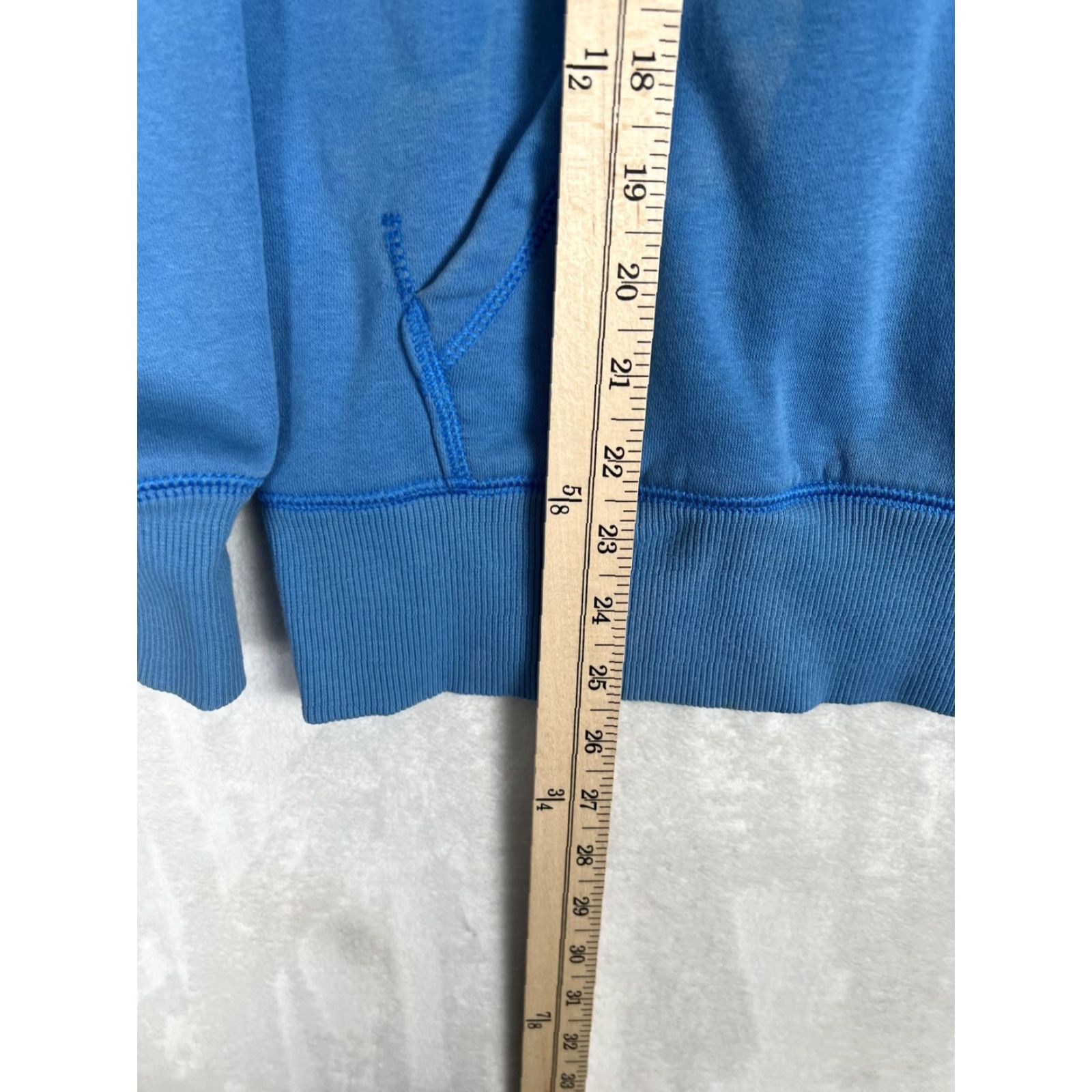 Nike VINTAGE Nike Hoodie Sweatshirt Mens M Blue Pullover Spell Out Swoosh 90s Sports Graphic Print Pockets Hooded Size US M / EU 48-50 / 2 - 6 Thumbnail