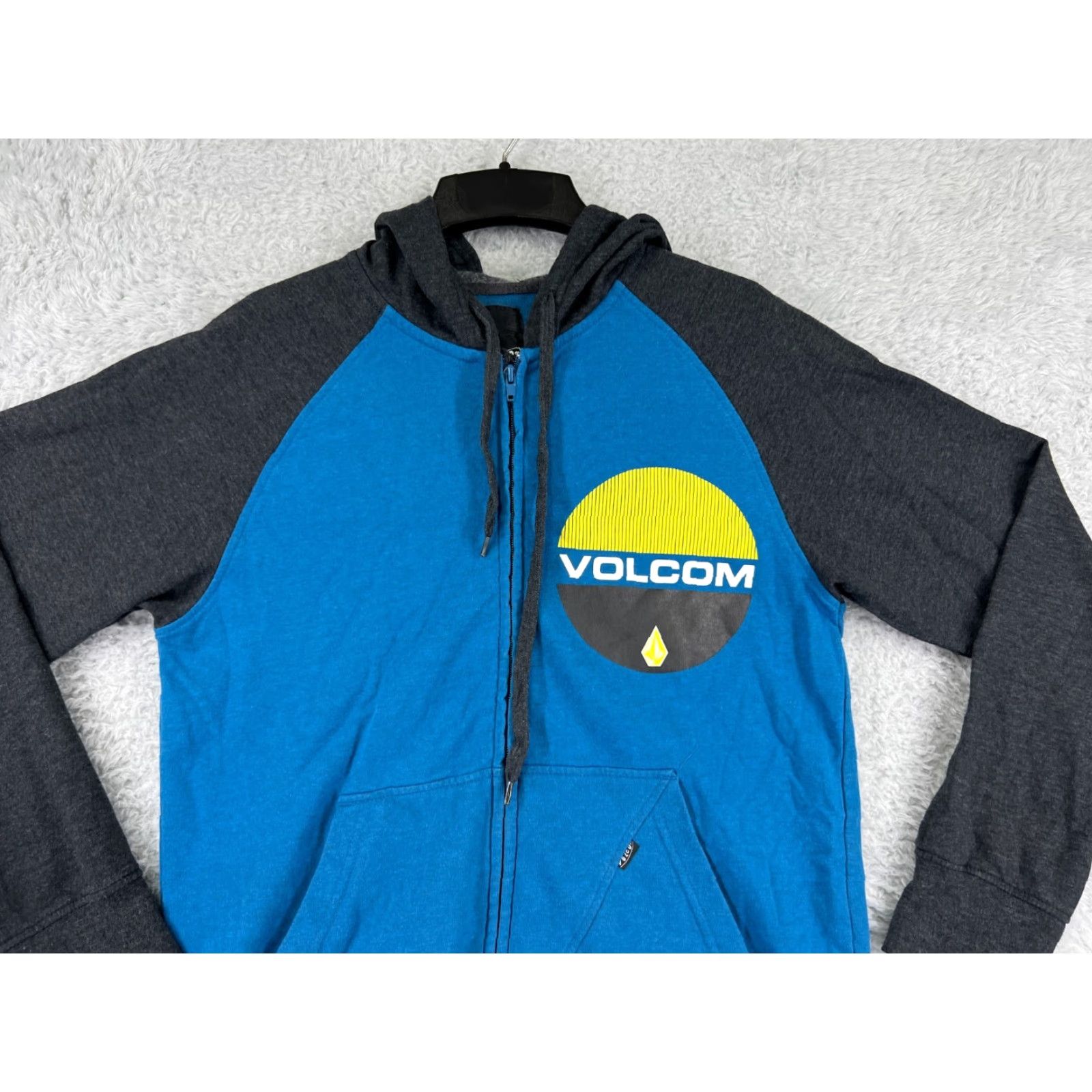 Volcom Volcom Hoodie Mens S Blue Logo Full Zip Raglan Print Graphic Size US S / EU 44-46 / 1 - 4 Thumbnail