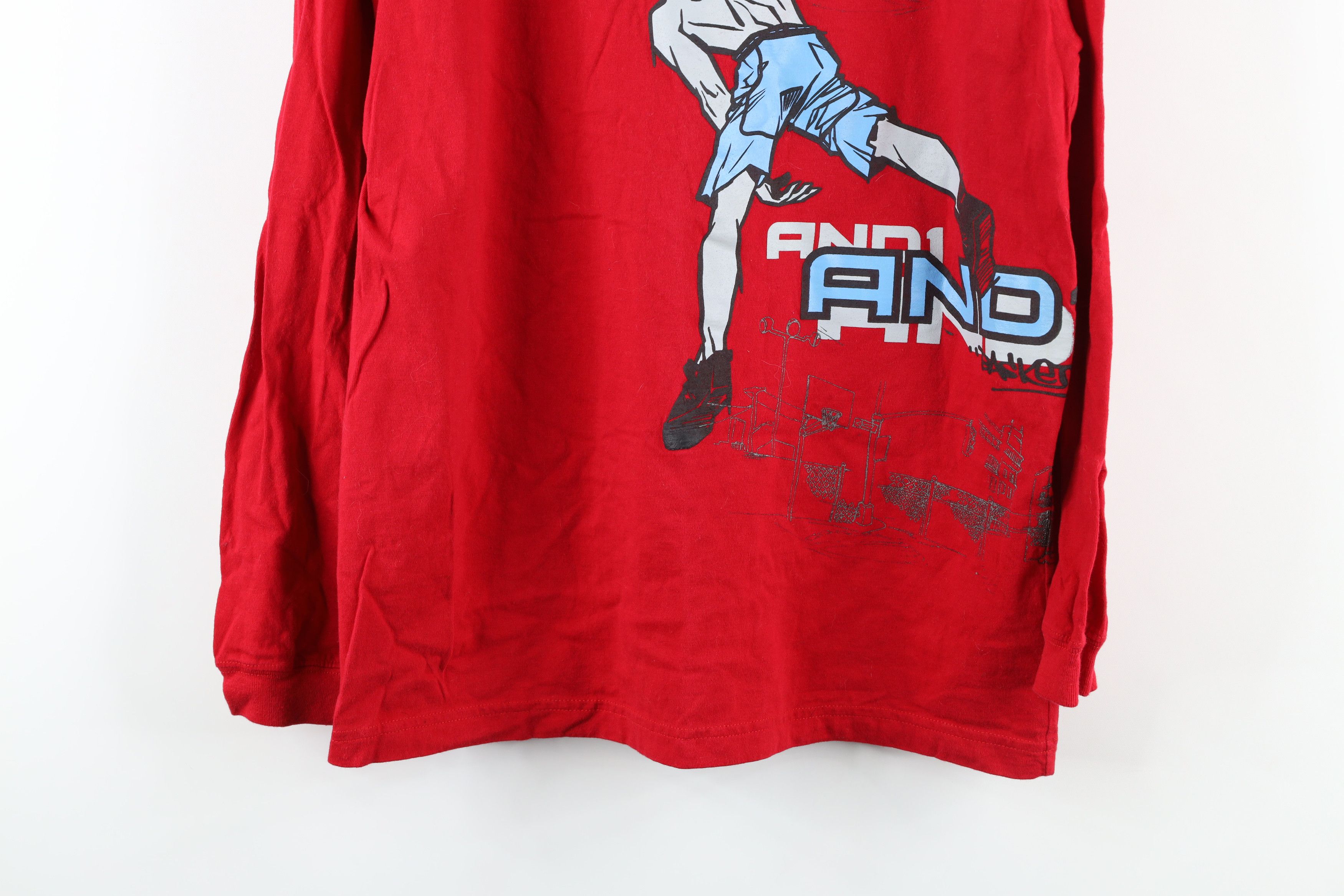 Vintage Vintage 90s AND1 Basketball Out Long Sleeve T-Shirt Red Size US M / EU 48-50 / 2 - 3 Thumbnail