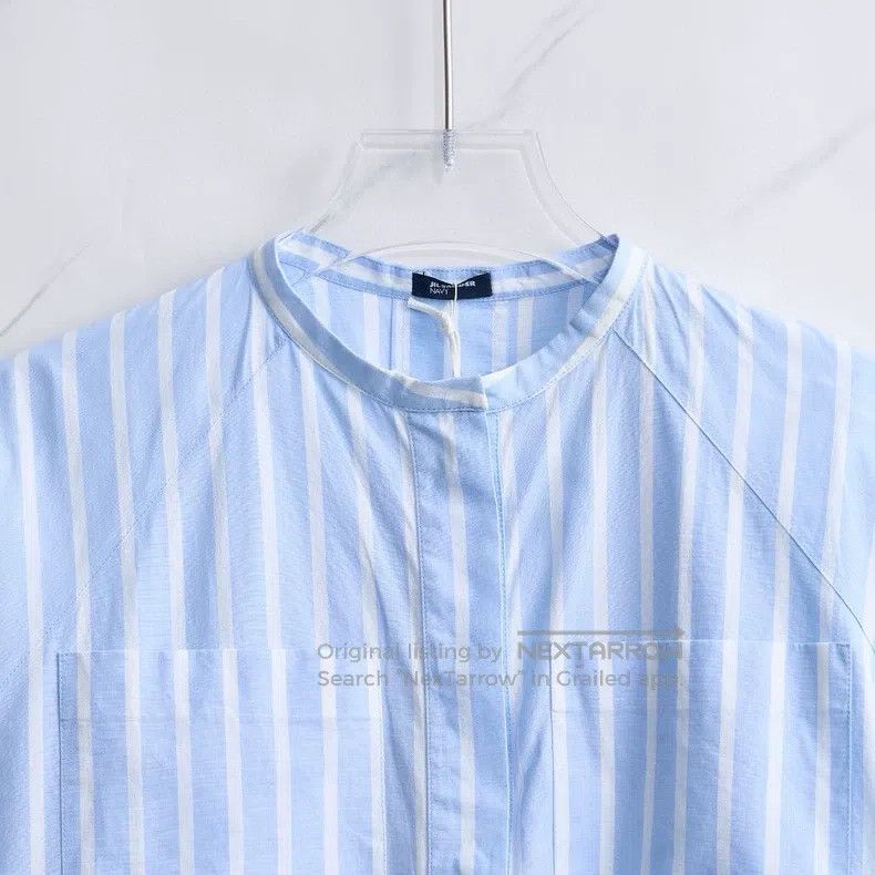 Jil Sander Jil Sander size 36 Ladies Blue and White Striped Shirt Dres Size 35" - 2 Thumbnail