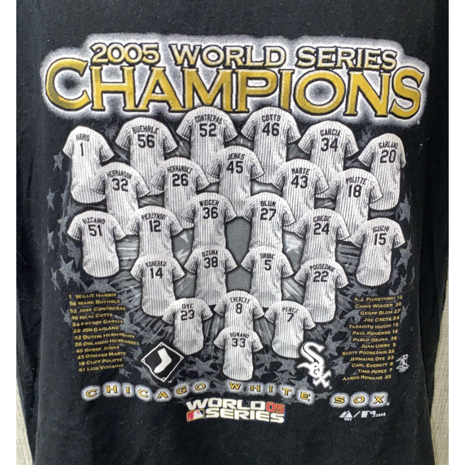 Gildan Gildan Mens Black 2005 World Series Graphic T-Shirt Size L Size US L / EU 52-54 / 3 - 2 Thumbnail