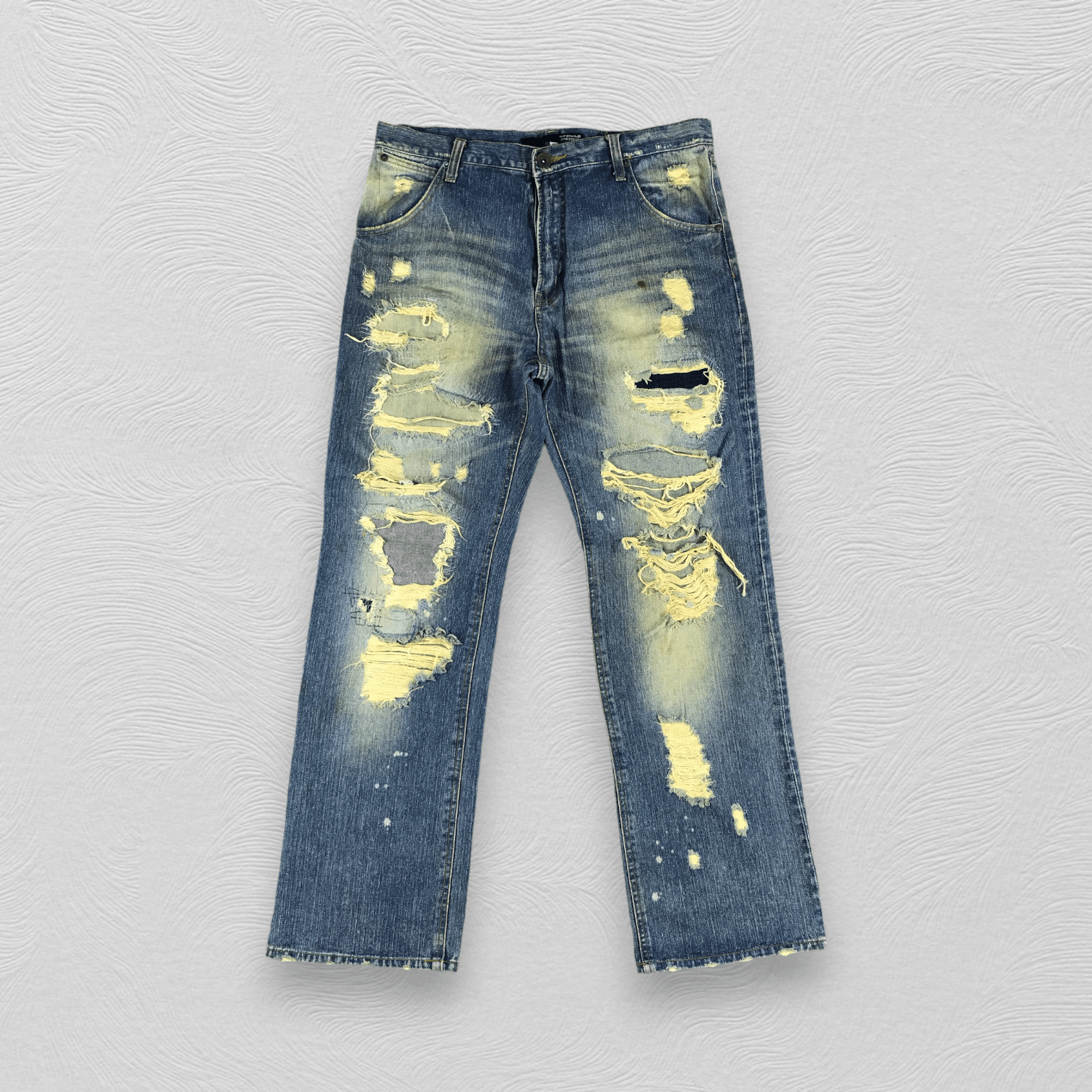 Japanese Brand Exhibitionist Jeans Distressed Denim KJ815 Size US 34 / EU 50 - 1 Thumbnail