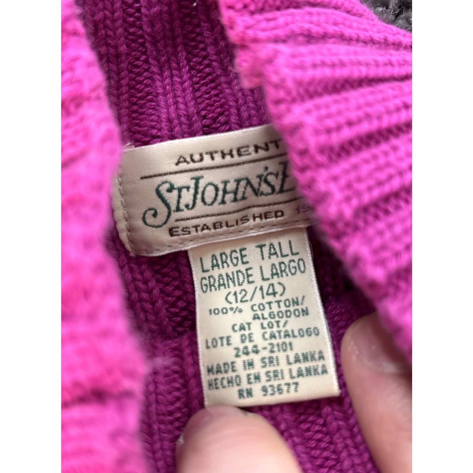Vintage VINTAGE St John’s Bay Sweater Womens Tall L Pink Mock Neck 90s Chunky-Knit Pullover Size L / US 10 / IT 46 - 4 Thumbnail