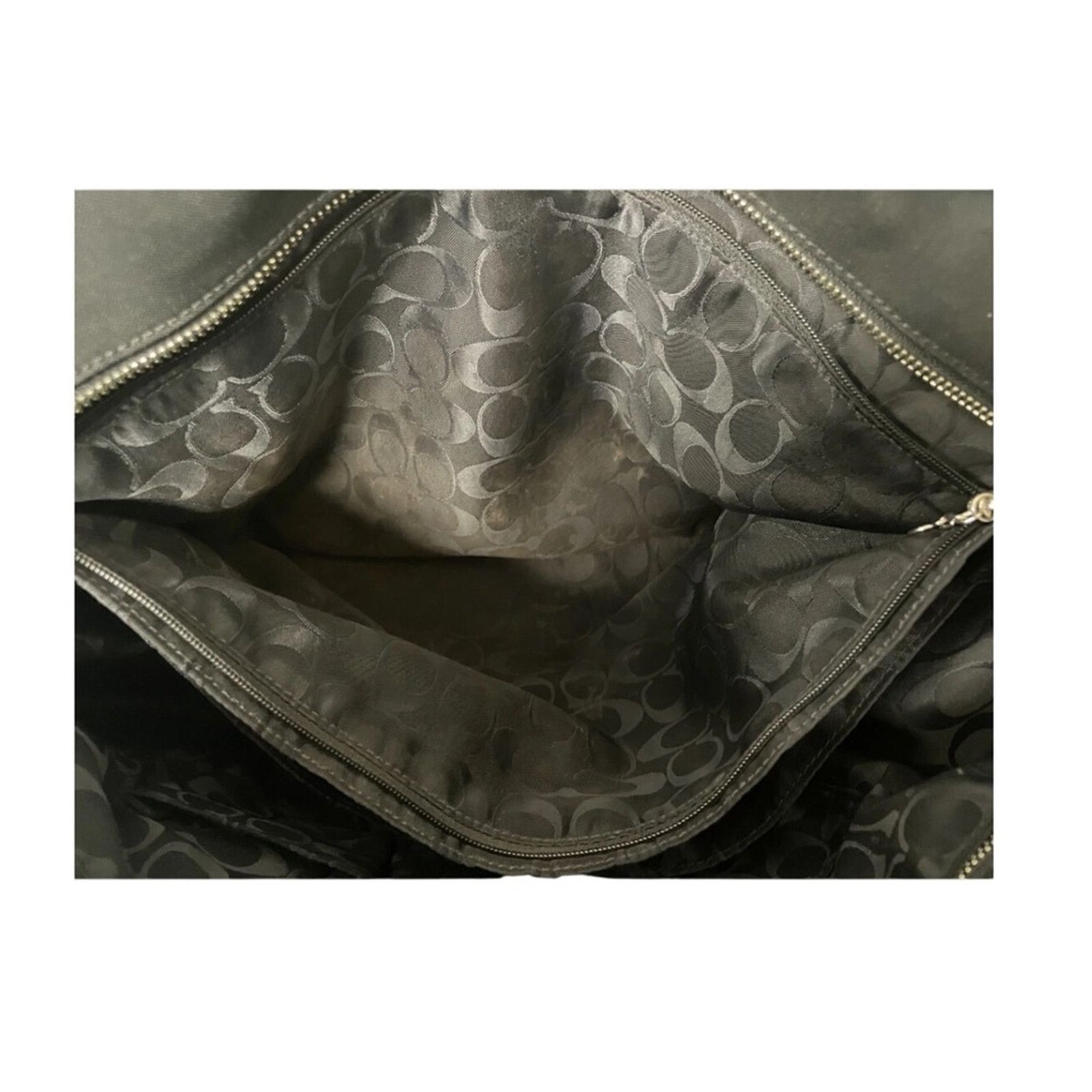Coach Coach Black Nylon Leather Trim Tote Bag Classic Top Size ONE SIZE - 2 Thumbnail