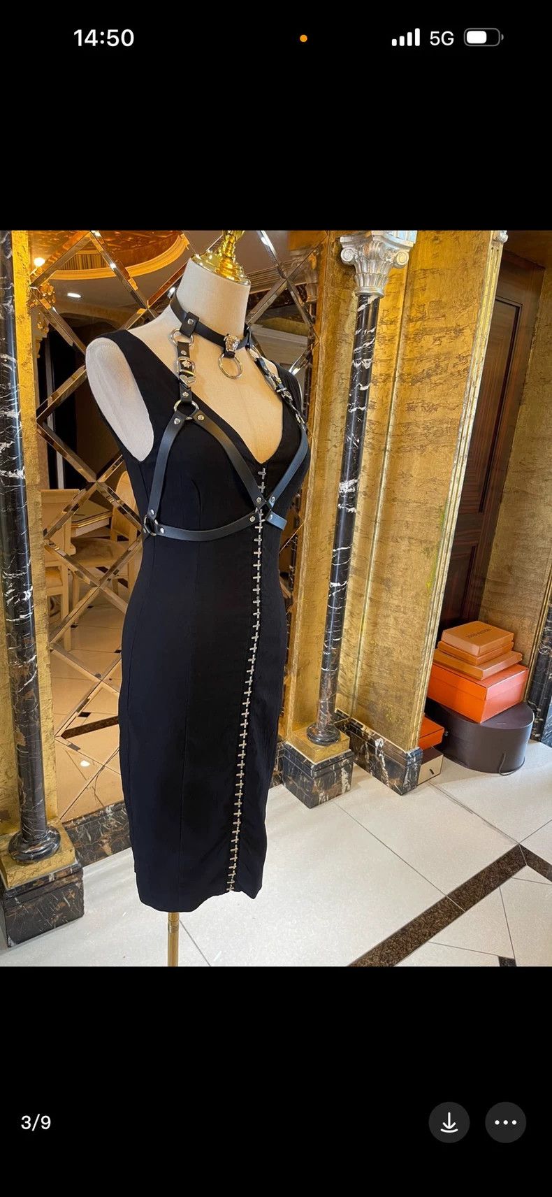 Versace Versace Metallic logo studded haute couture dress Size M / US 6-8 / IT 42-44 - 3 Thumbnail