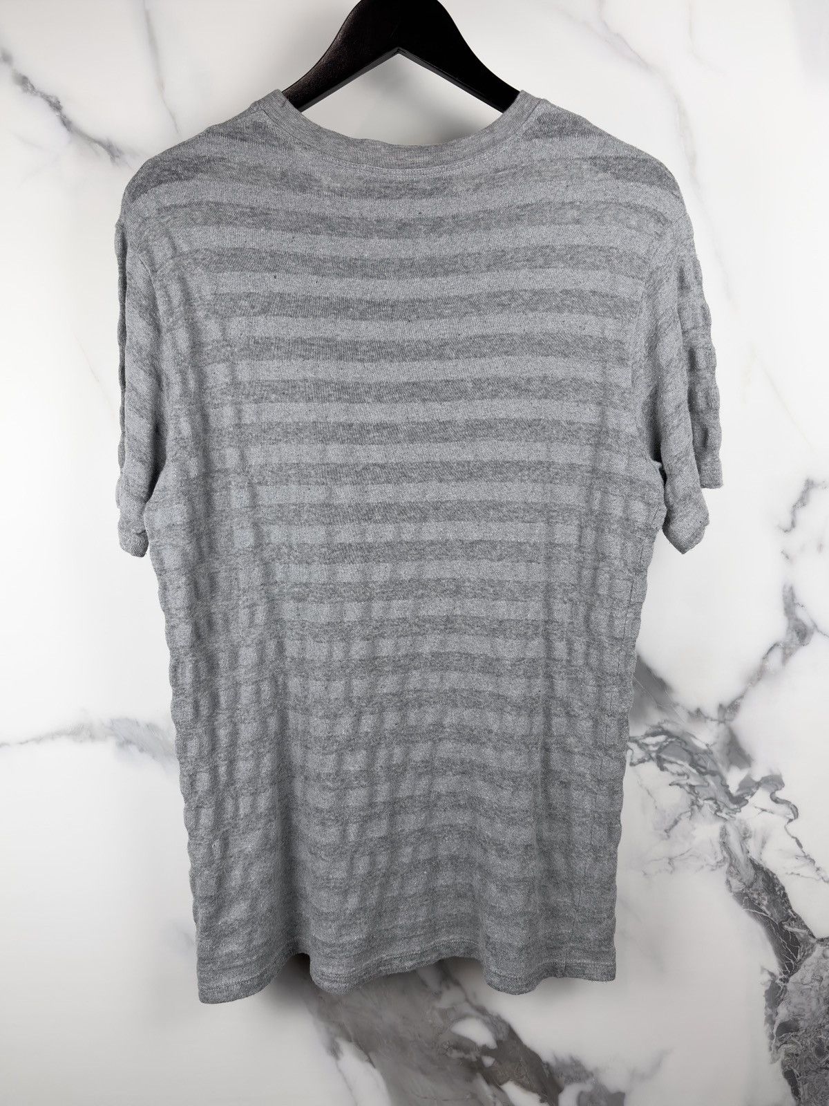 SS06 Raf Simons Icarus Surgit Striped Tshirt Gray