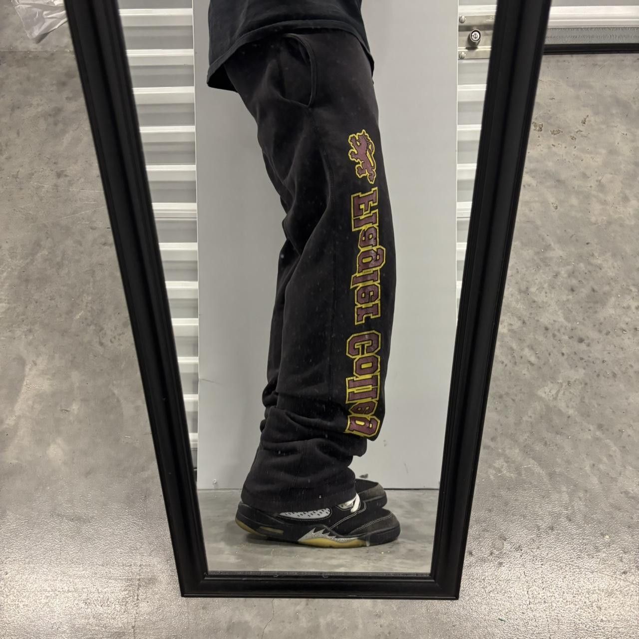 Japanese Brand × Vintage Crazy Vintage Y2K/2000s Baggy Black College Streetwear Essential Sweatpants! Size US 34 / EU 50 - 2 Thumbnail