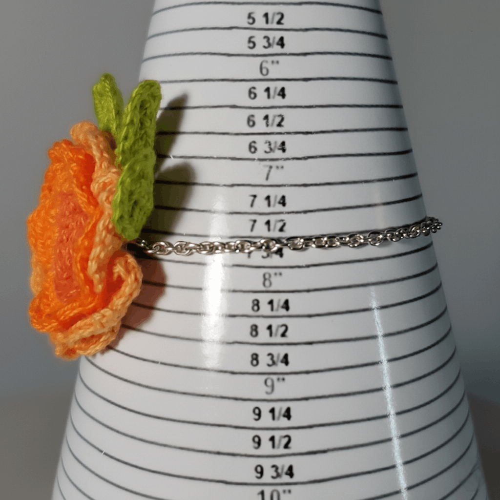 Handmade Bracelet 7.5" Corsage Orange Dahlia Flower Lobster Clasp Size ONE SIZE - 4 Thumbnail